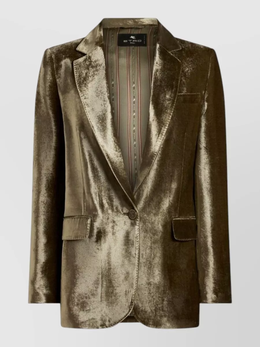 Etro silk velvet single-breasted blazer
