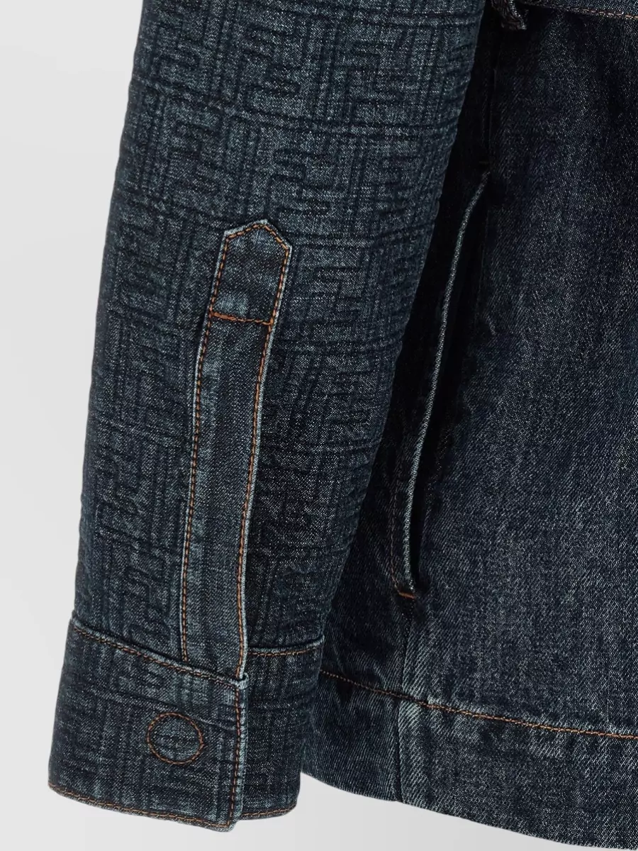 Fendi Ff Monogram Denim Jacket Belted Waist