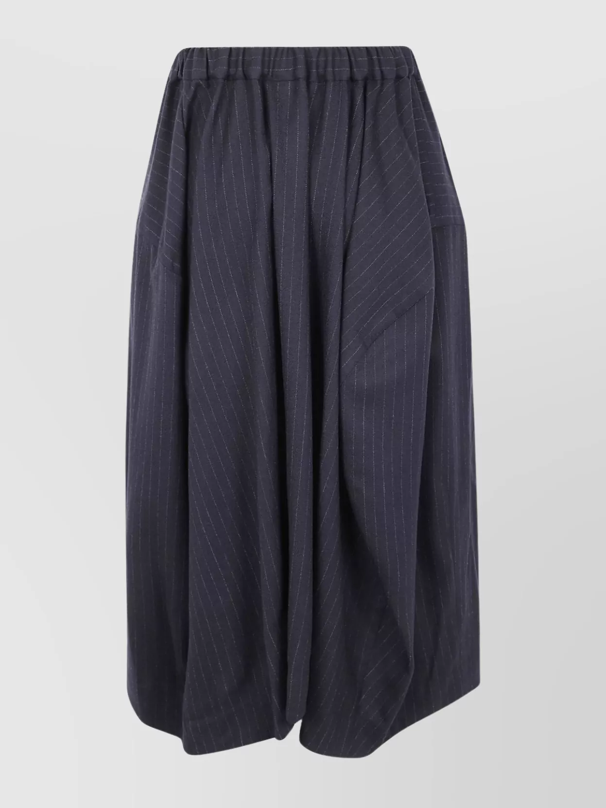 Comme Des Garçons Tailored Midi Skirt Featuring Side Pockets In Blue