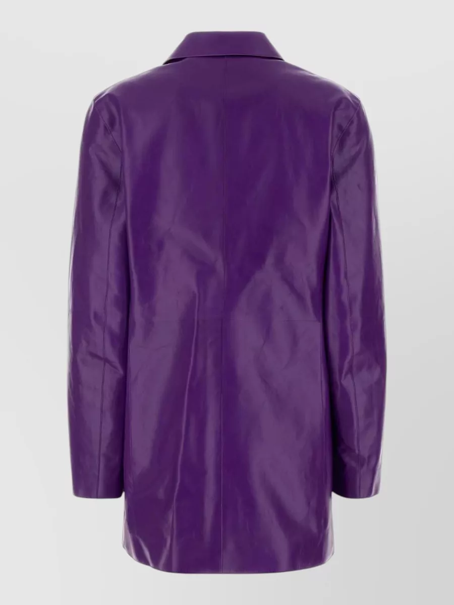 Jil Sander Leather Single-Breasted Coat