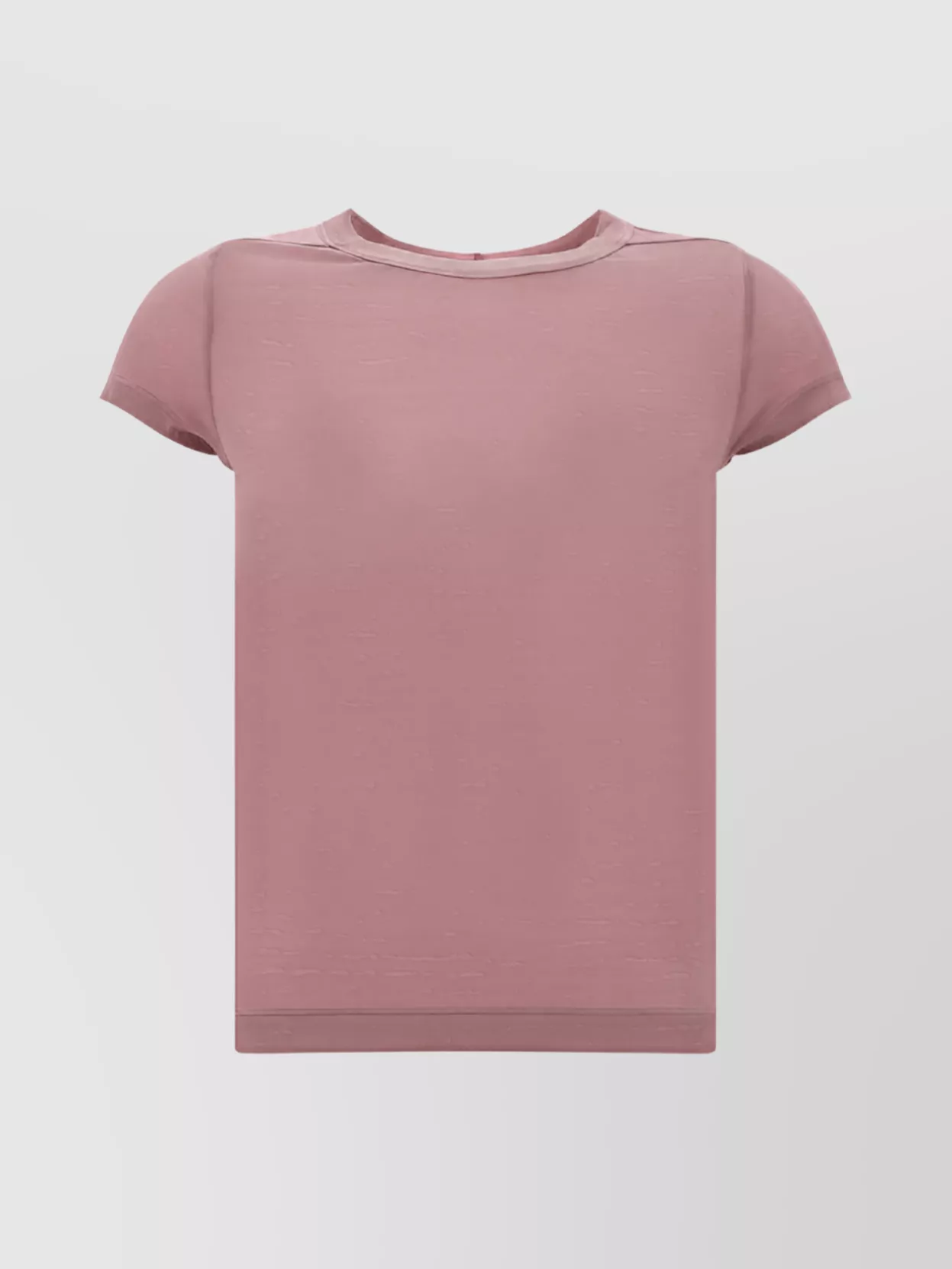 Shop Rick Owens Crew Neck Cropped T-shirt With Back Seam