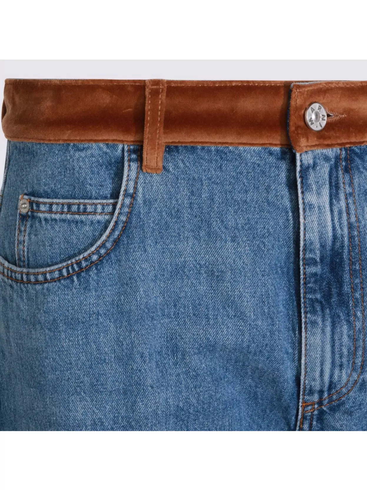 Marni Straight Trousers With Belt Loops And Pockets In Blue