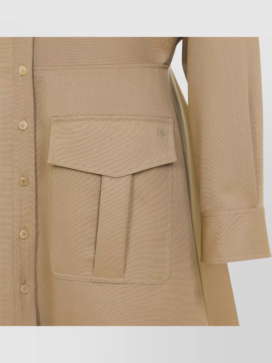 Celine Wool Long-Sleeve Mini Dress