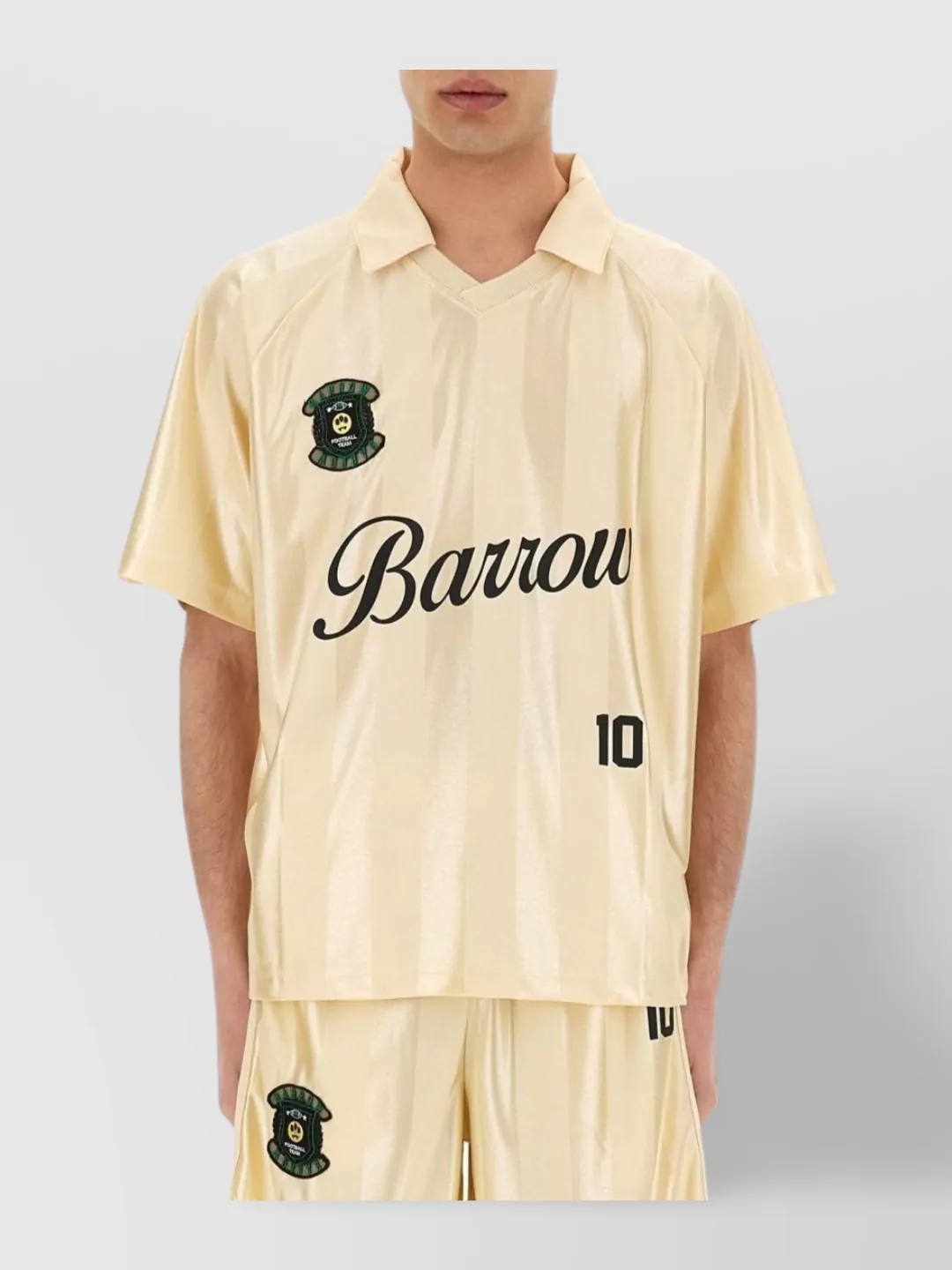 Barrow Shiny Polo Collar Number Detail T-Shirt