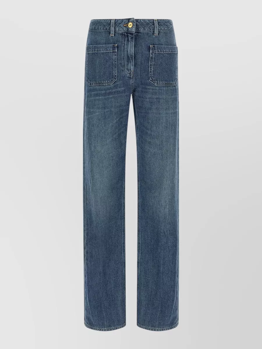 Elisabetta Franchi denim straight-leg wide-leg jeans