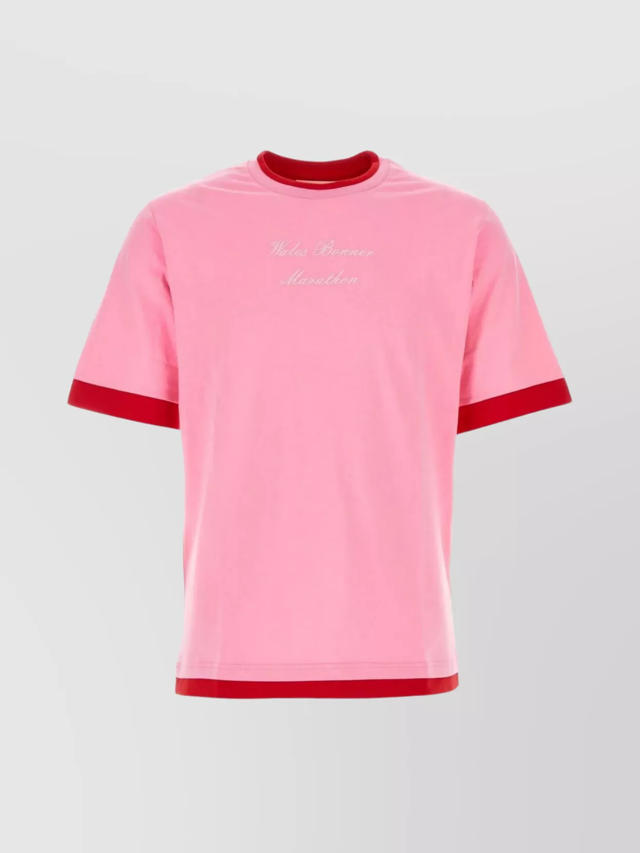Wales Bonner Marathon T-shirt With Contrasting Fabric Inserts In Pink