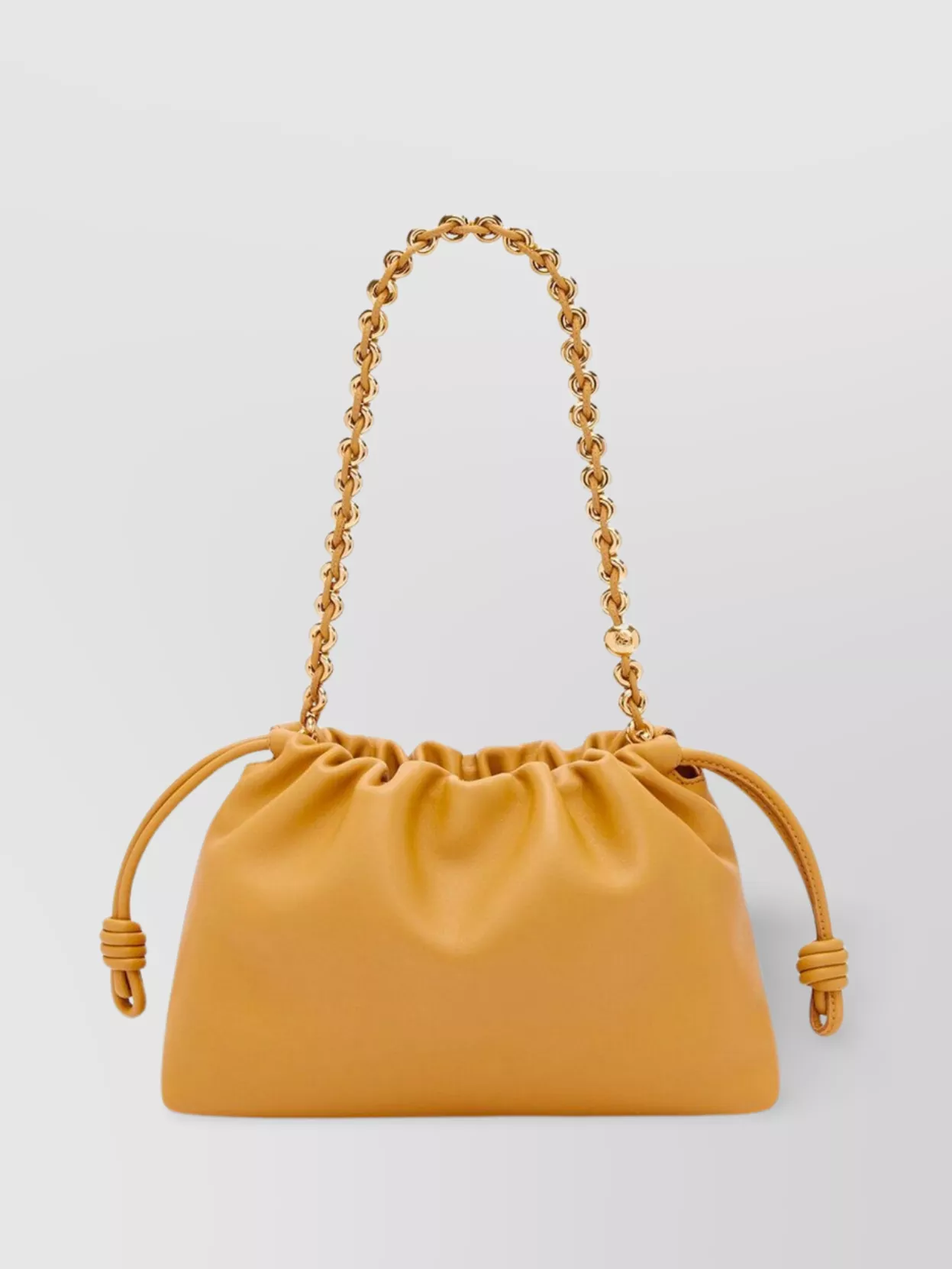Shop Loewe Flamenco Purse With Chain Strap And Knotted Accents In Orange