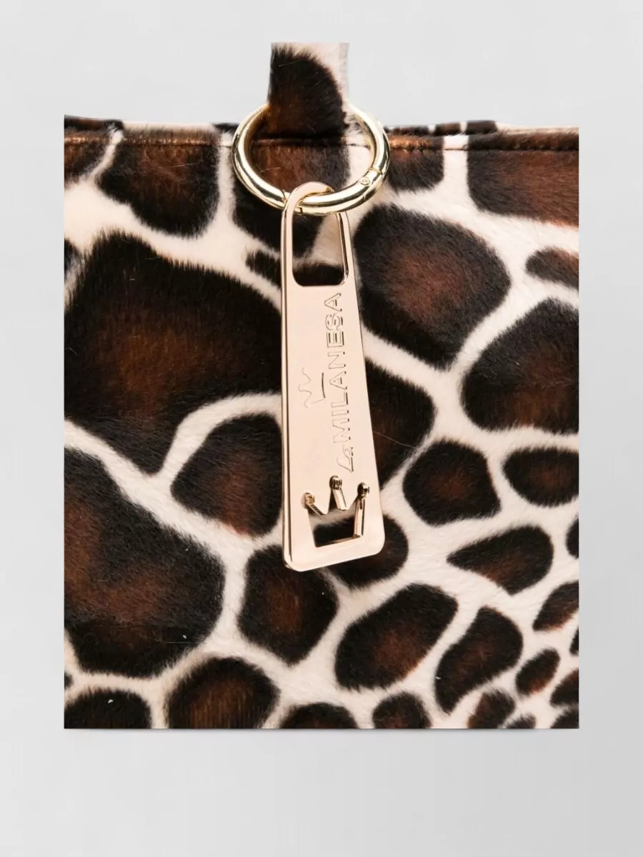 La Milanesa printed faux fur tote bag