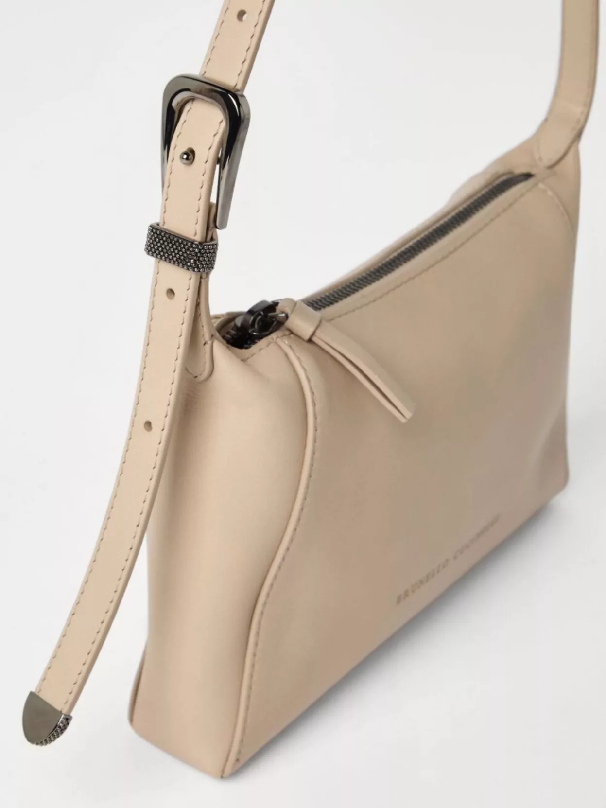 Brunello Cucinelli Leather Shoulder Bag With Adjustable Top Handle