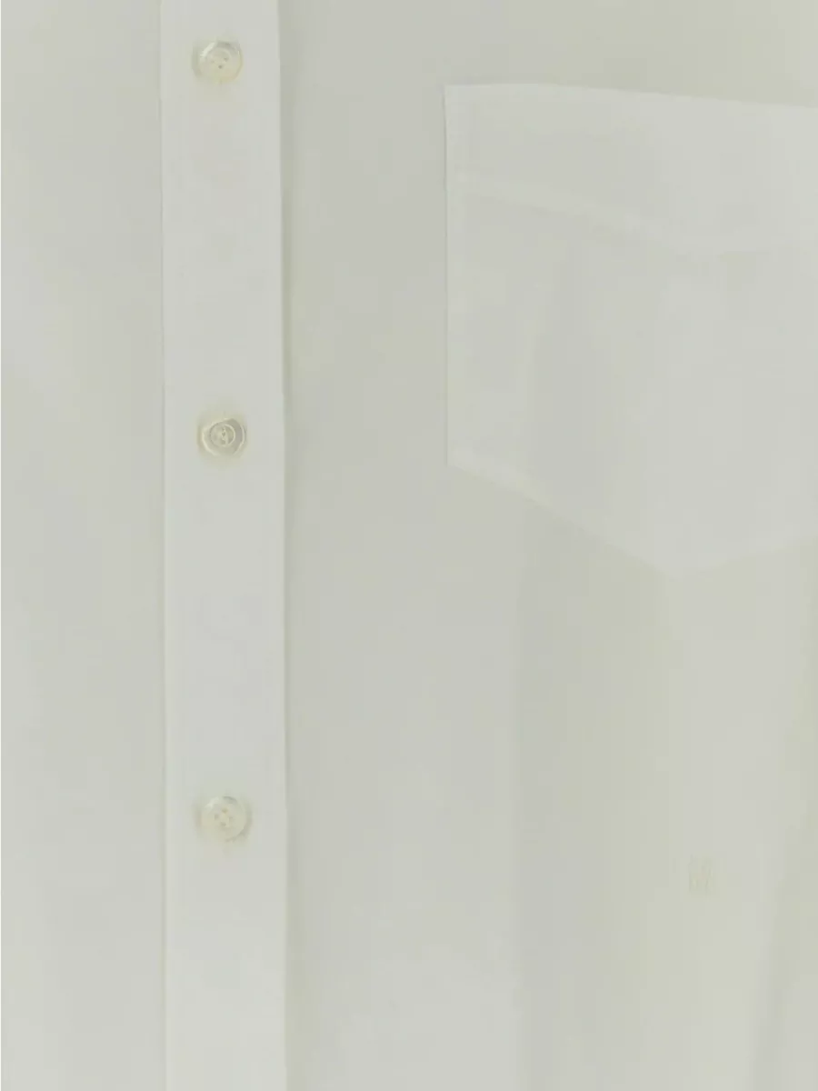 Moschino Cotton Stretch Poplin Ruffled Shirt