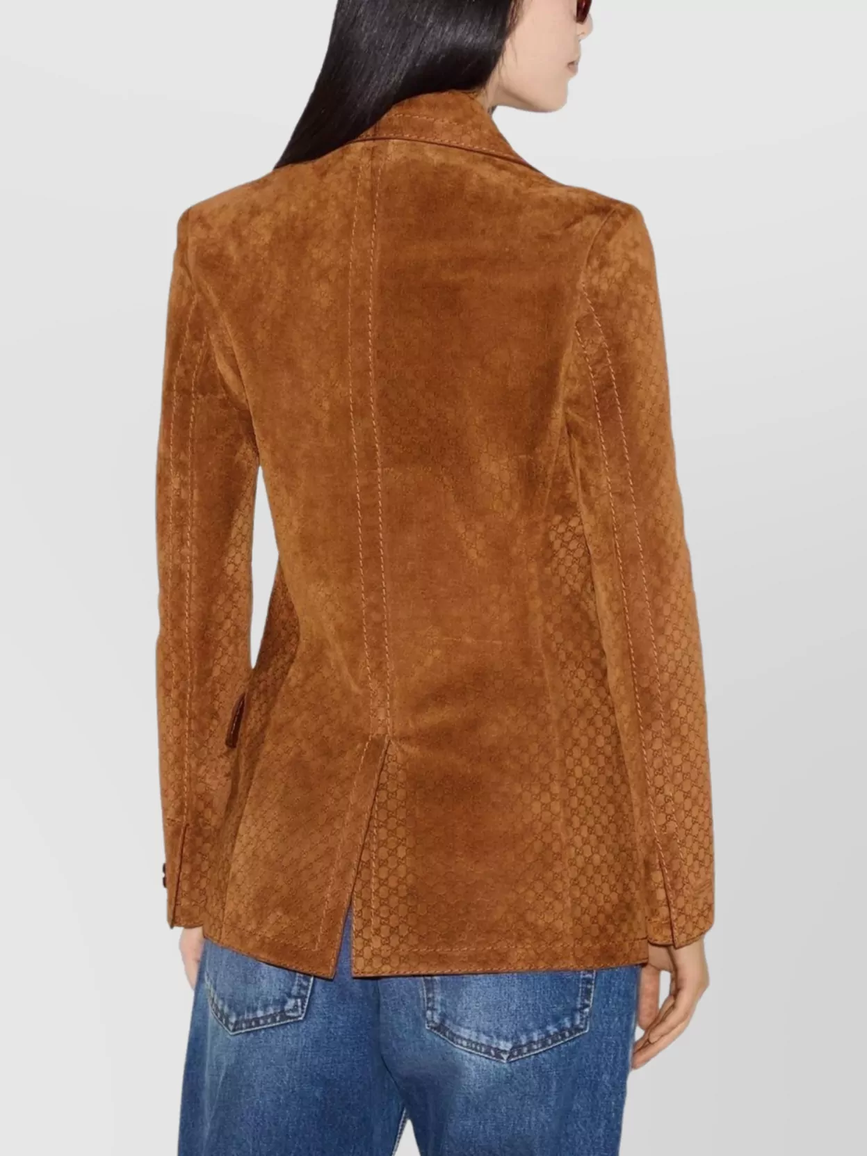 レザージャケット・コート GUCCI SUEDE LEATHER DOUBLE-BREASTED JACKET Gucci Double-breasted suede leather jacket | The Fashion Square