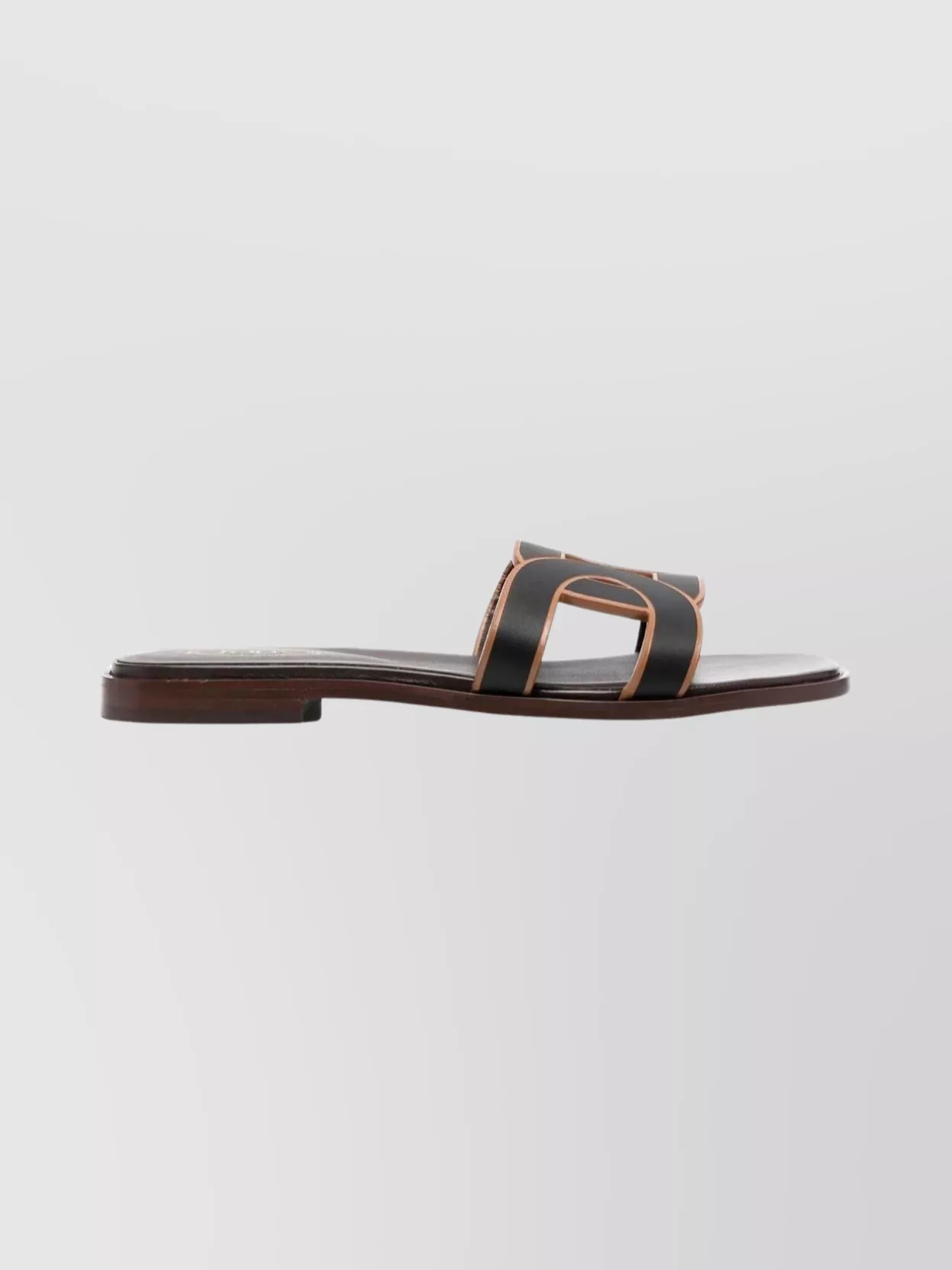 Tod's Mules With Contrast Trim And Flat Sole In Brown