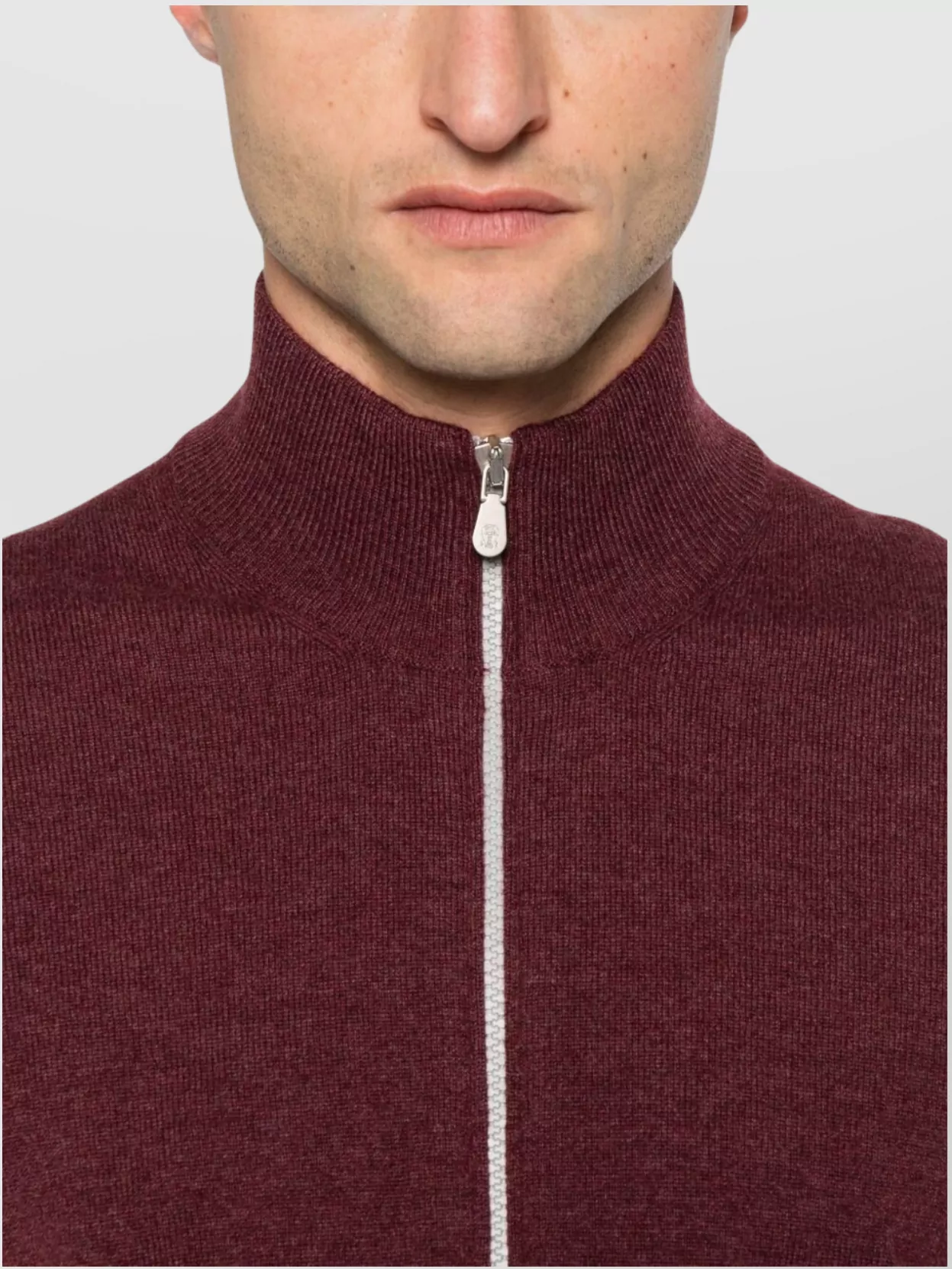 Brunello Cucinelli Cashmere High Collar Zip Cardigan