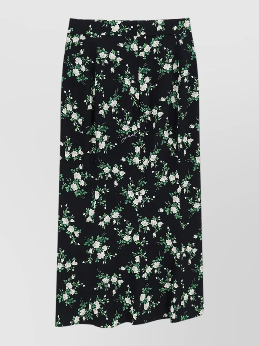 Dolce&Gabbana Silk Floral Print Midi Skirt