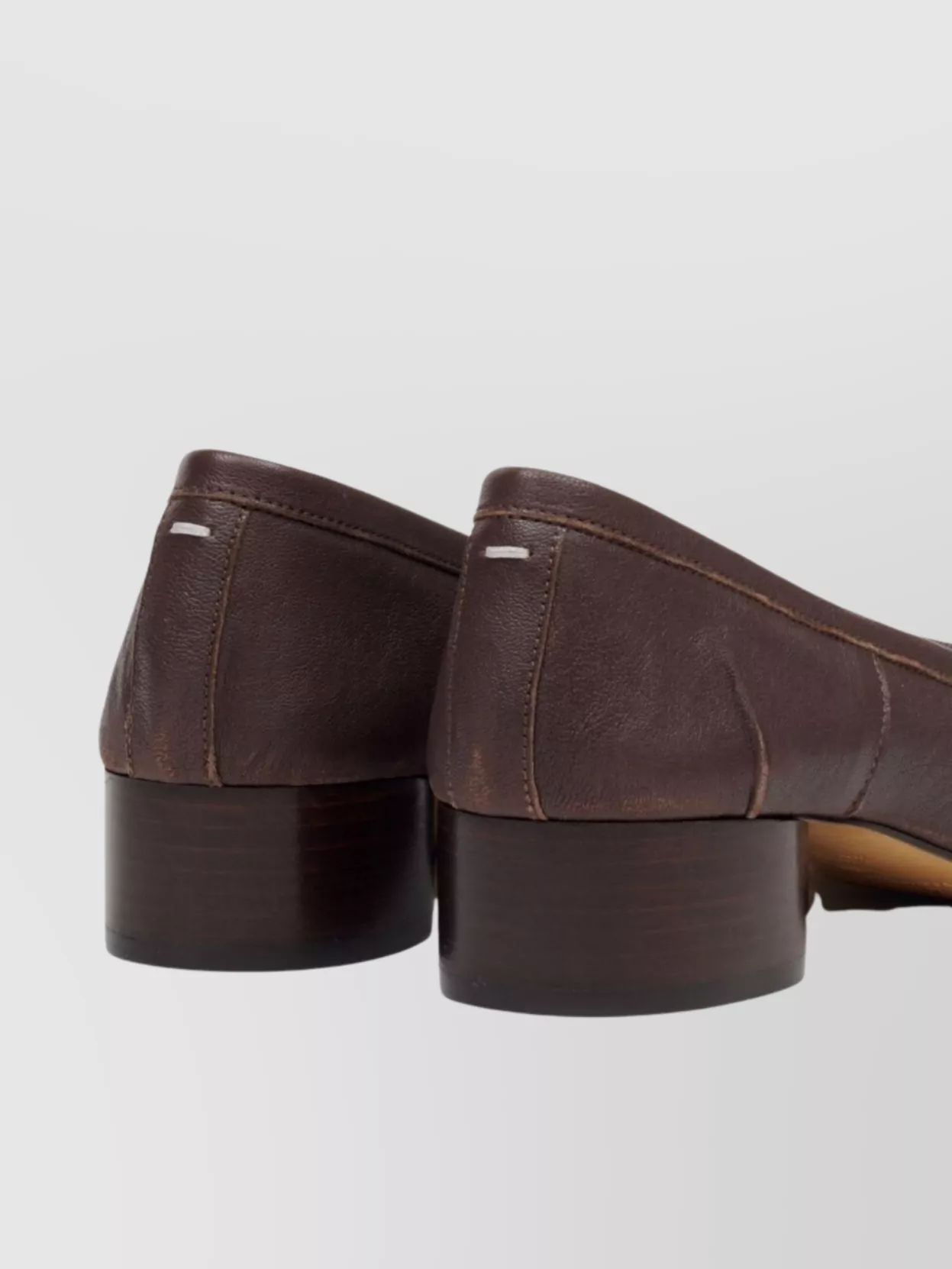 Maison Margiela Split Toe Leather Ballerina With Cotton Knot