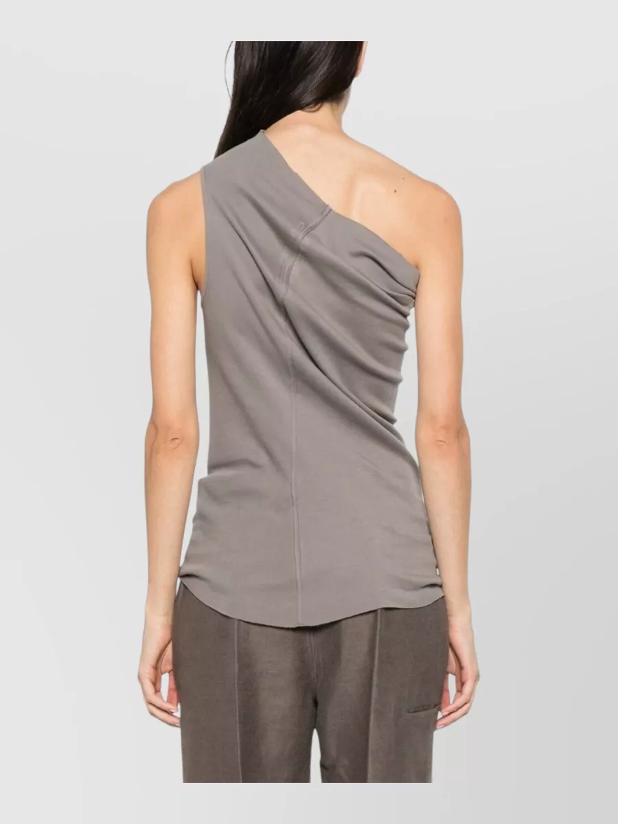 Rick Owens Cotton Asymmetric One-Shoulder Sleeveless Top