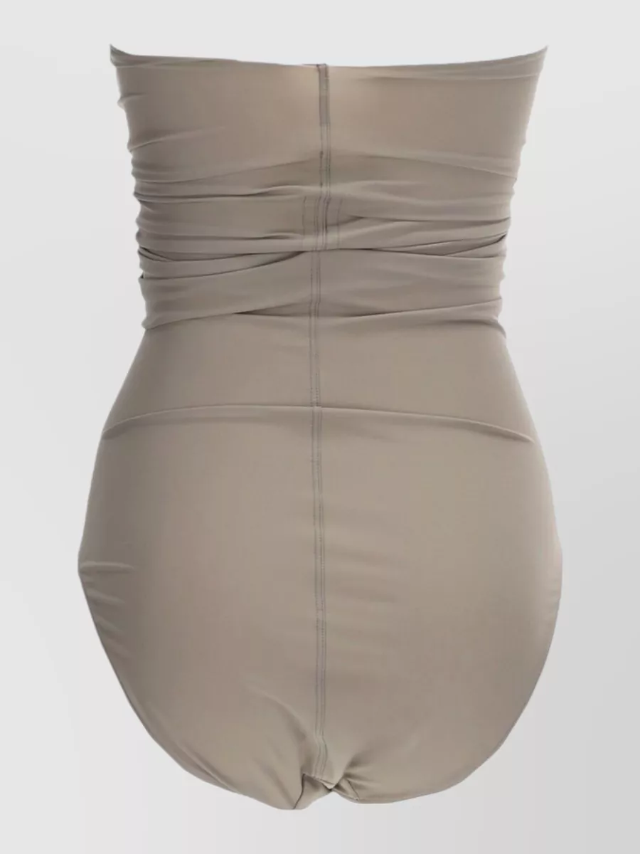 Rick Owens Halter Neck Swimsuit Ruched Cut Out Design