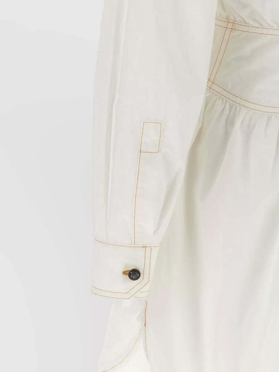 Versace Cotton Pleated Shirt Mini Dress