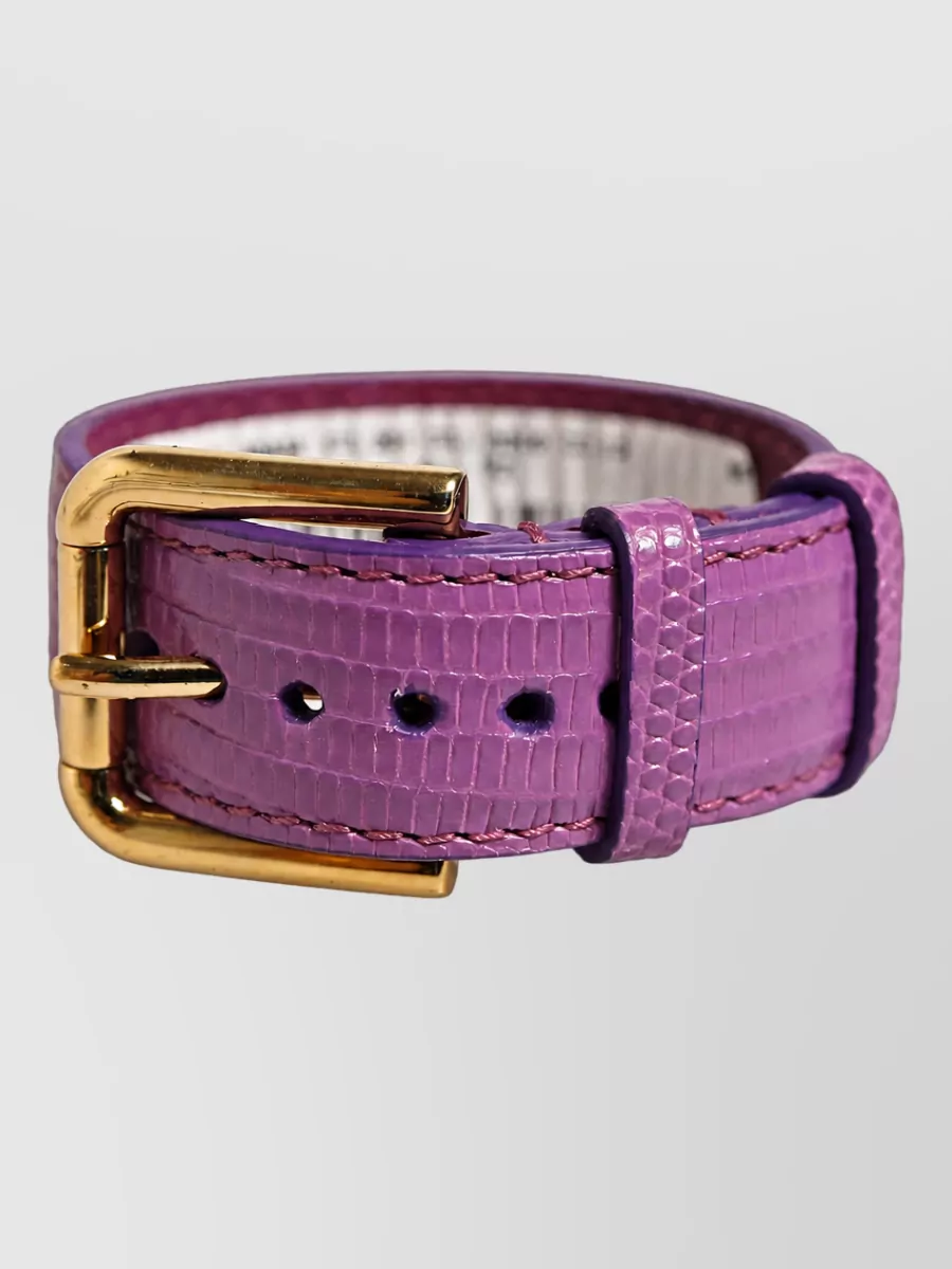 Dolce&Gabbana Calf Leather Textured Bracelet