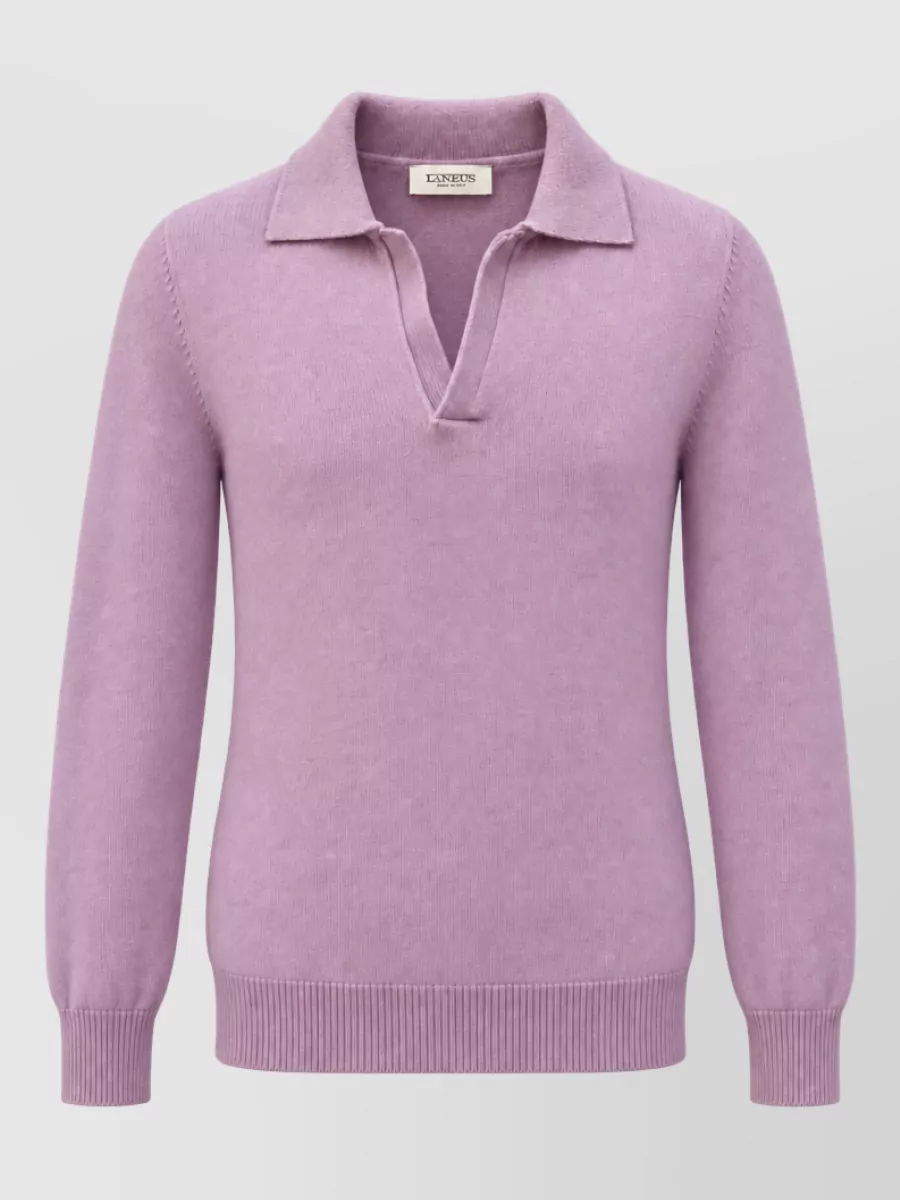 Laneus cashmere wool polo shirt