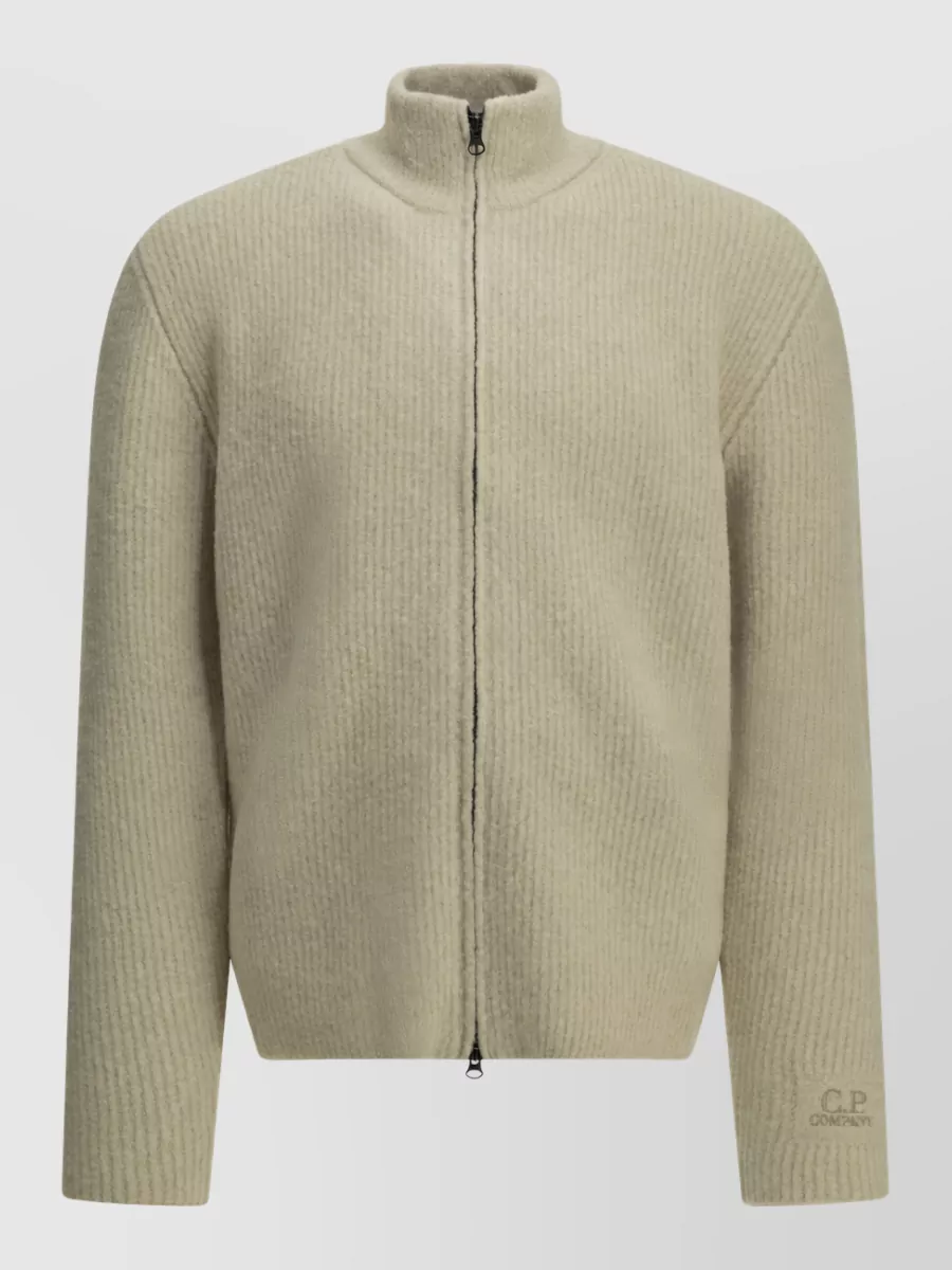 C.P. Company bouclé wool zip-up cardigan