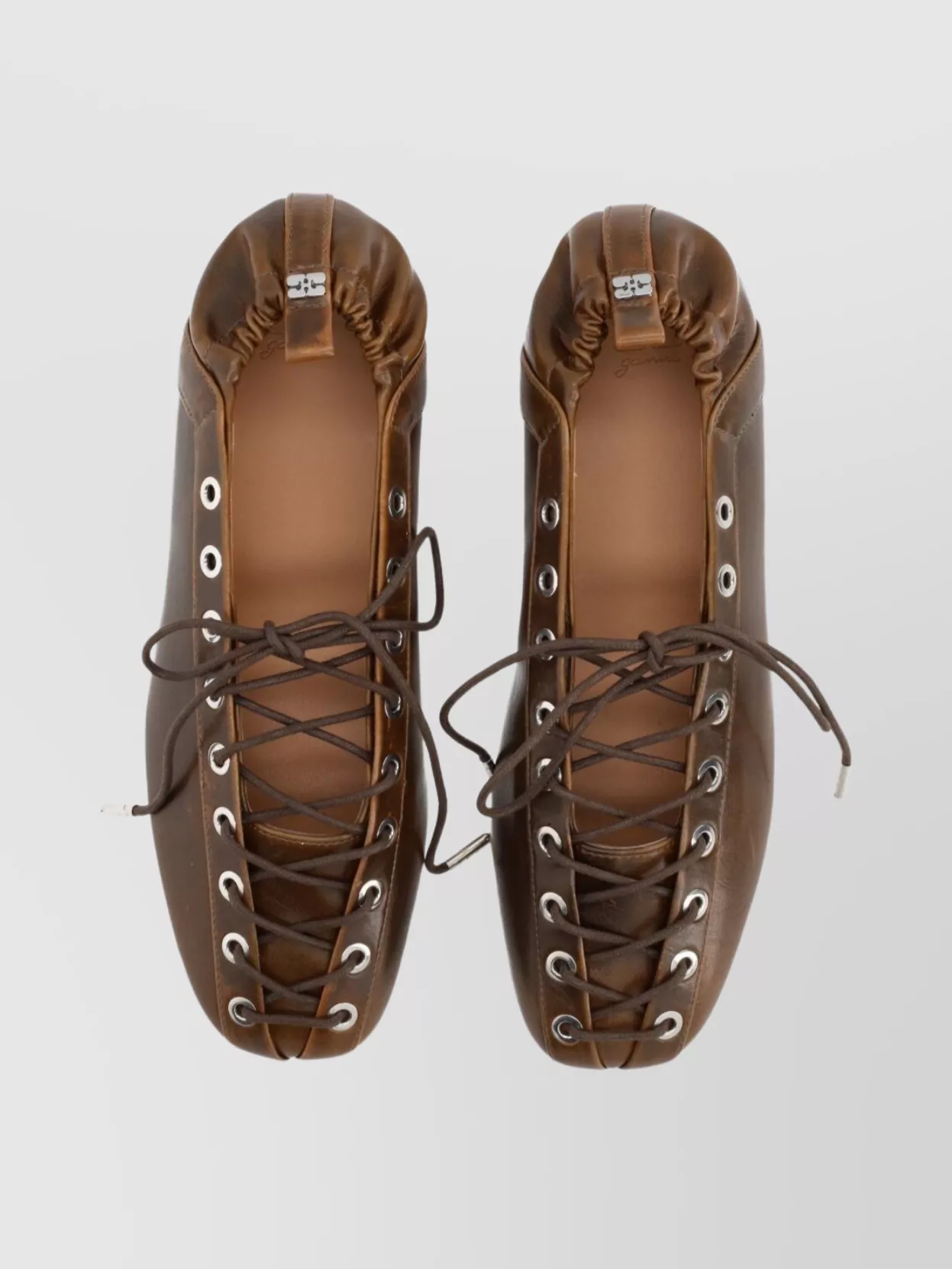 Ganni Lace-Up Shoes Featuring Elasticated Trim