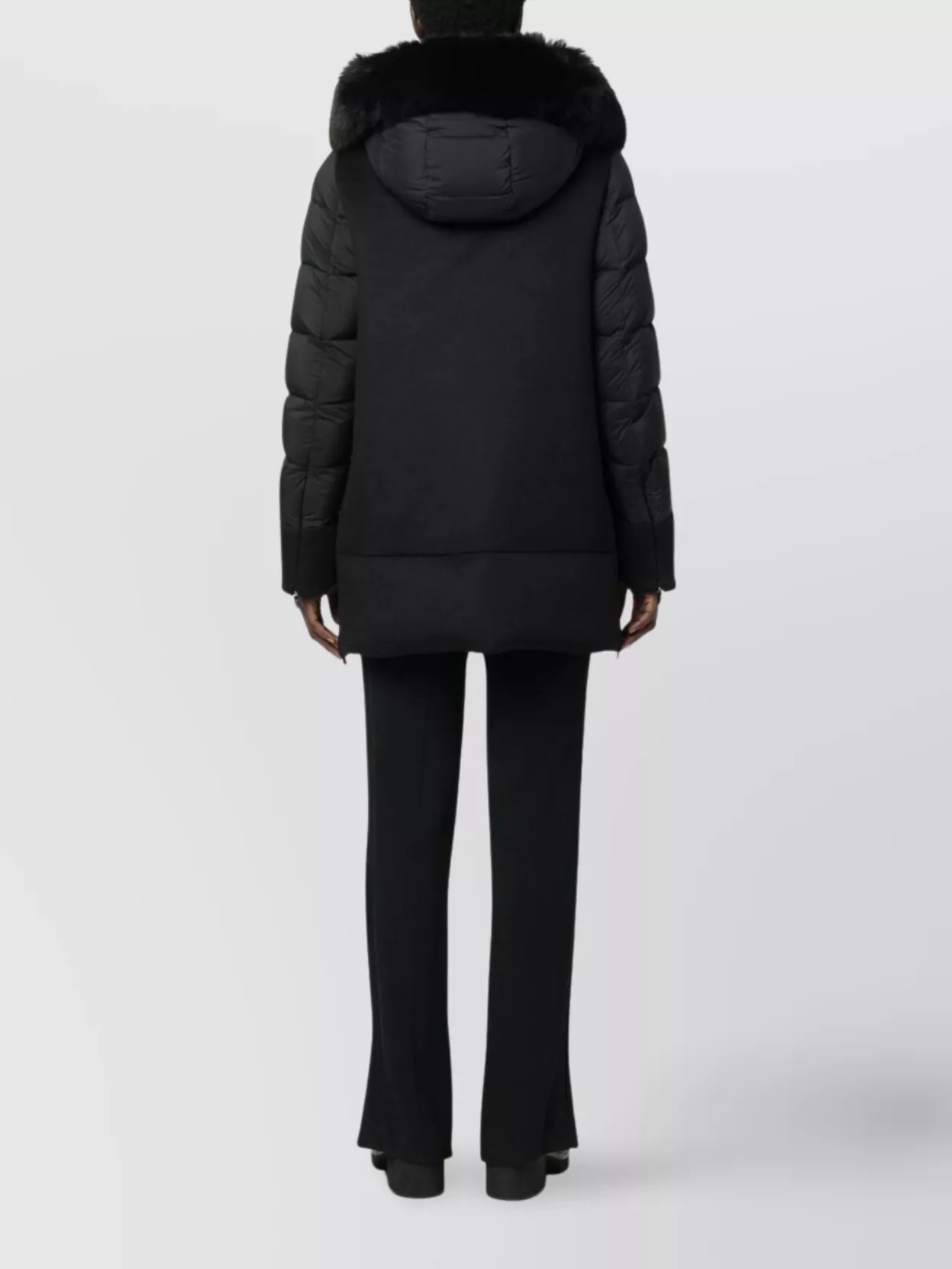 Moorer Padded Wool Cloak With Fur Trim