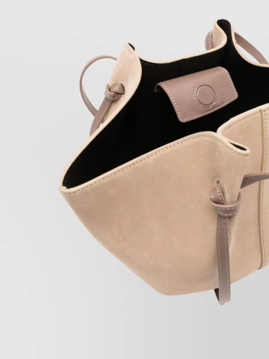 Yuzefi Suede Shoulder Bag Knotted Strap Design