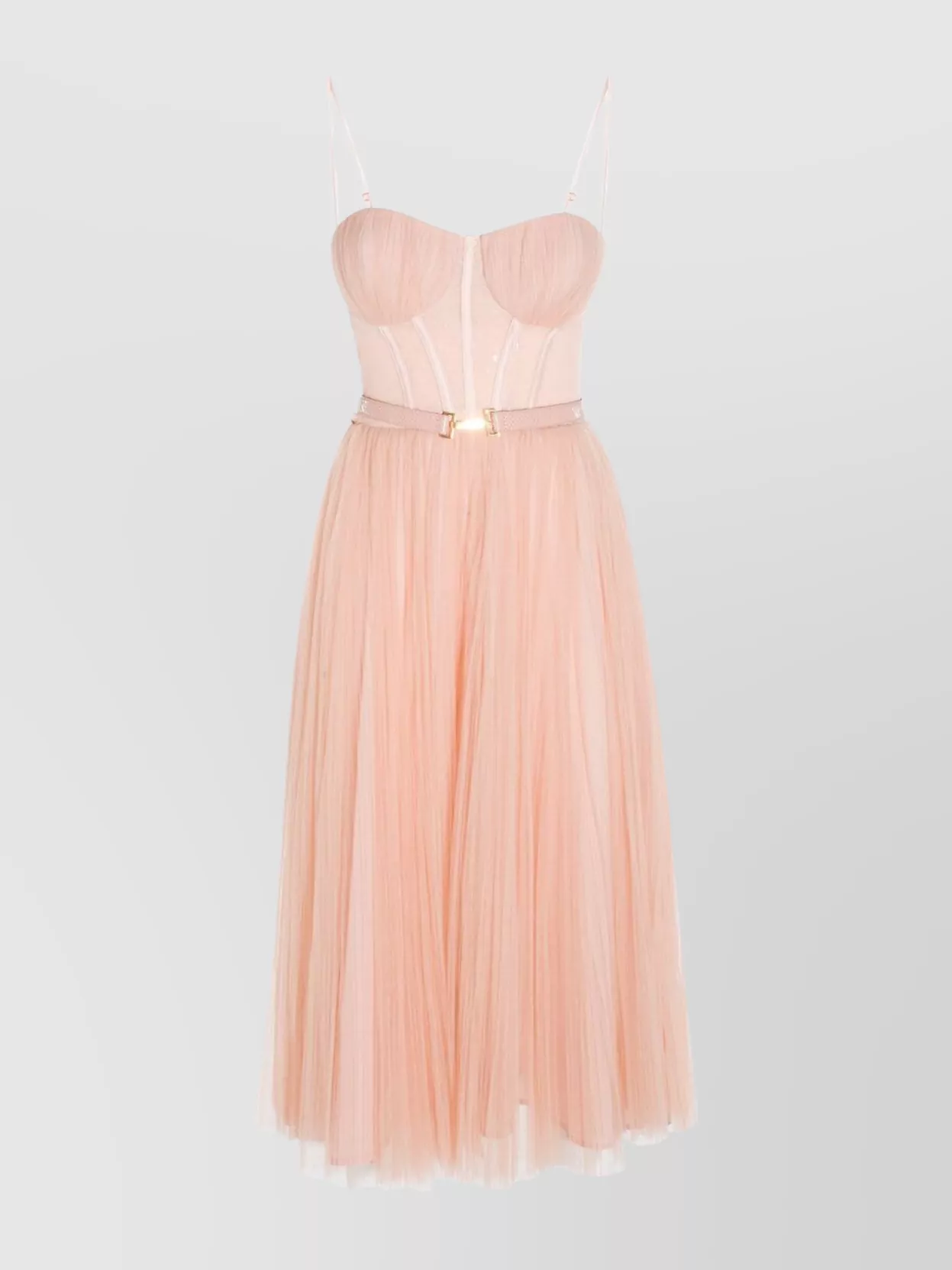 Elisabetta Franchi Midi Dress With Lace And Spaghetti Straps