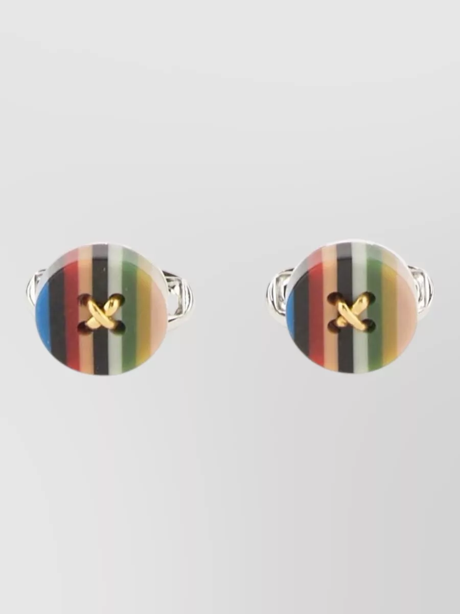 Paul Smith button stripe cufflinks
