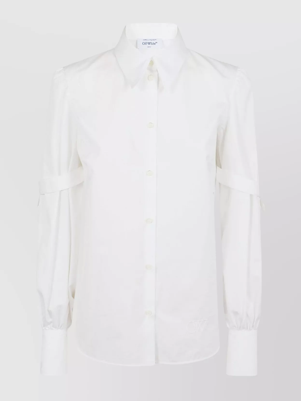 Shop Off-white Adjustable Sleeve Length Shirt With Cuff Buttons