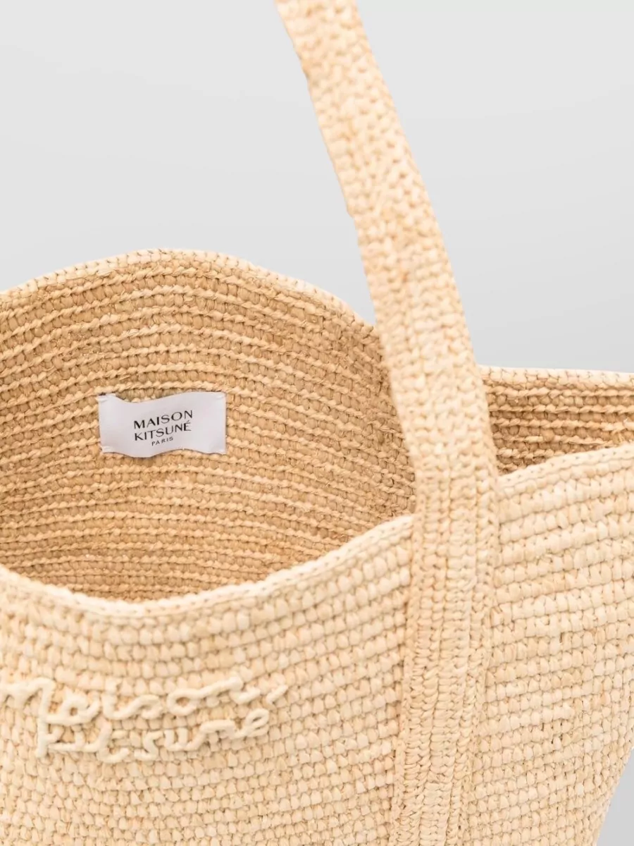 Maison Kitsuné Raffia Tote Bag