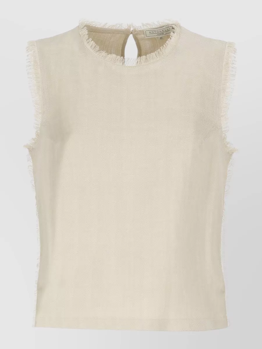 Antonelli Firenze Fringed Sleeveless Blouse