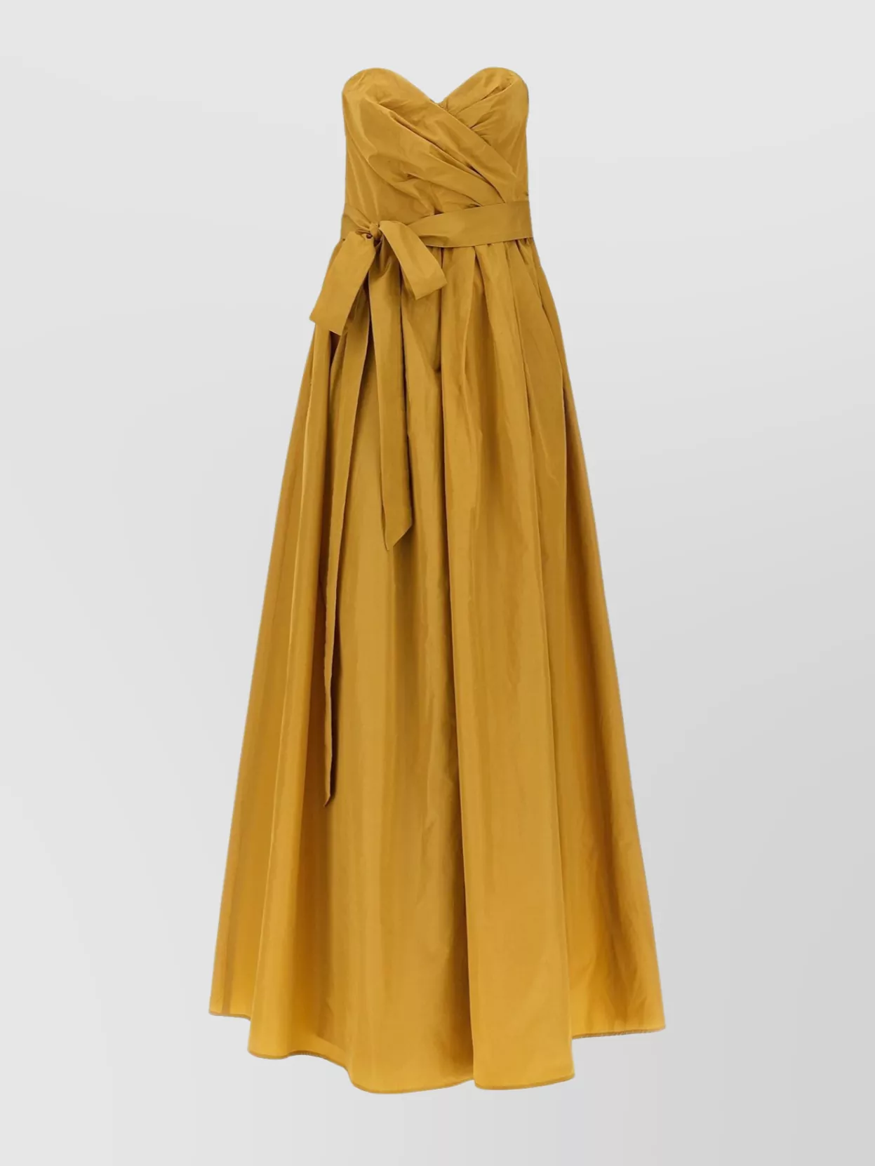 's Max Mara Bow Detail Strapless Maxi Length Dress In Yellow