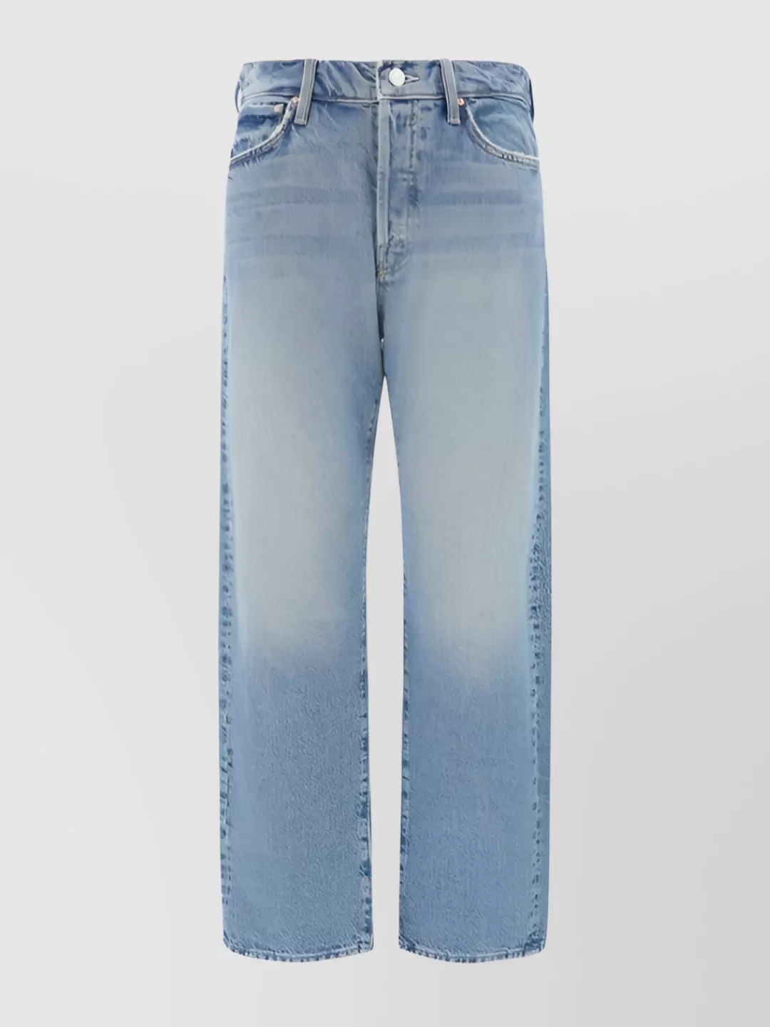 Shop Mother Wide Leg Cotton Jeans With Back Pockets