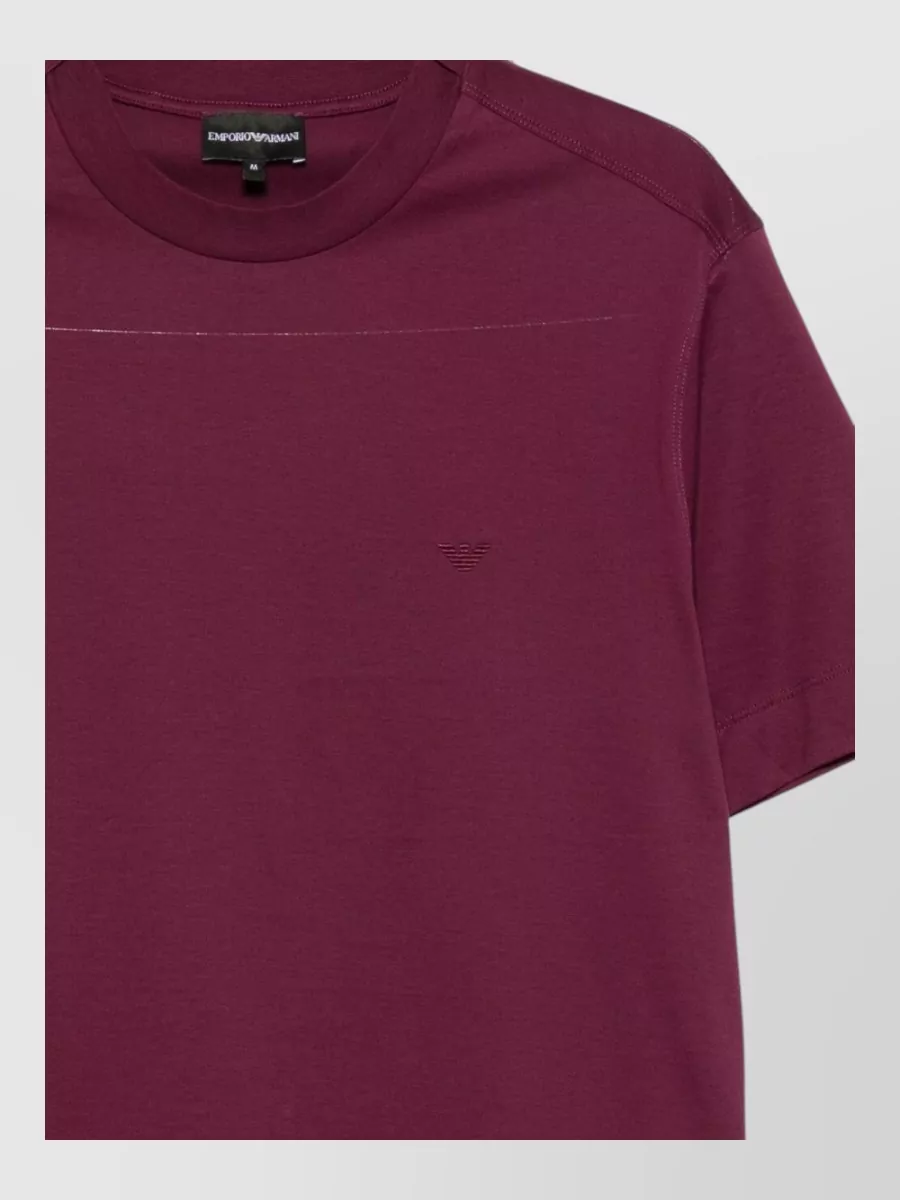 Emporio Armani Cotton Logo Embroidered Crew Neck T-Shirt