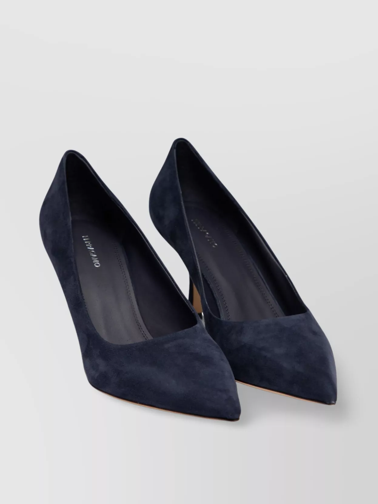 Ferragamo Pointed Toe Stiletto Heel Suede Pumps