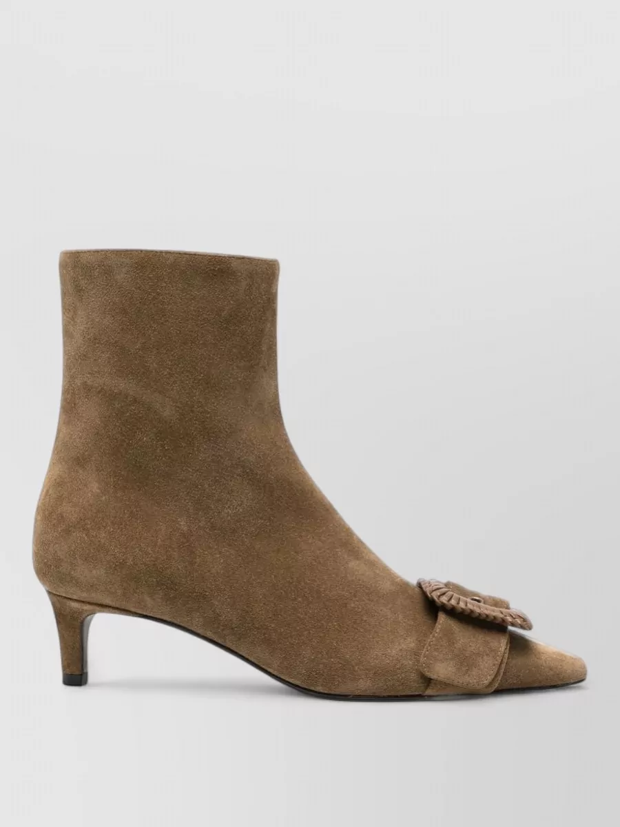 Roberto Festa Suede Leather Pointed-Toe Ankle Boots