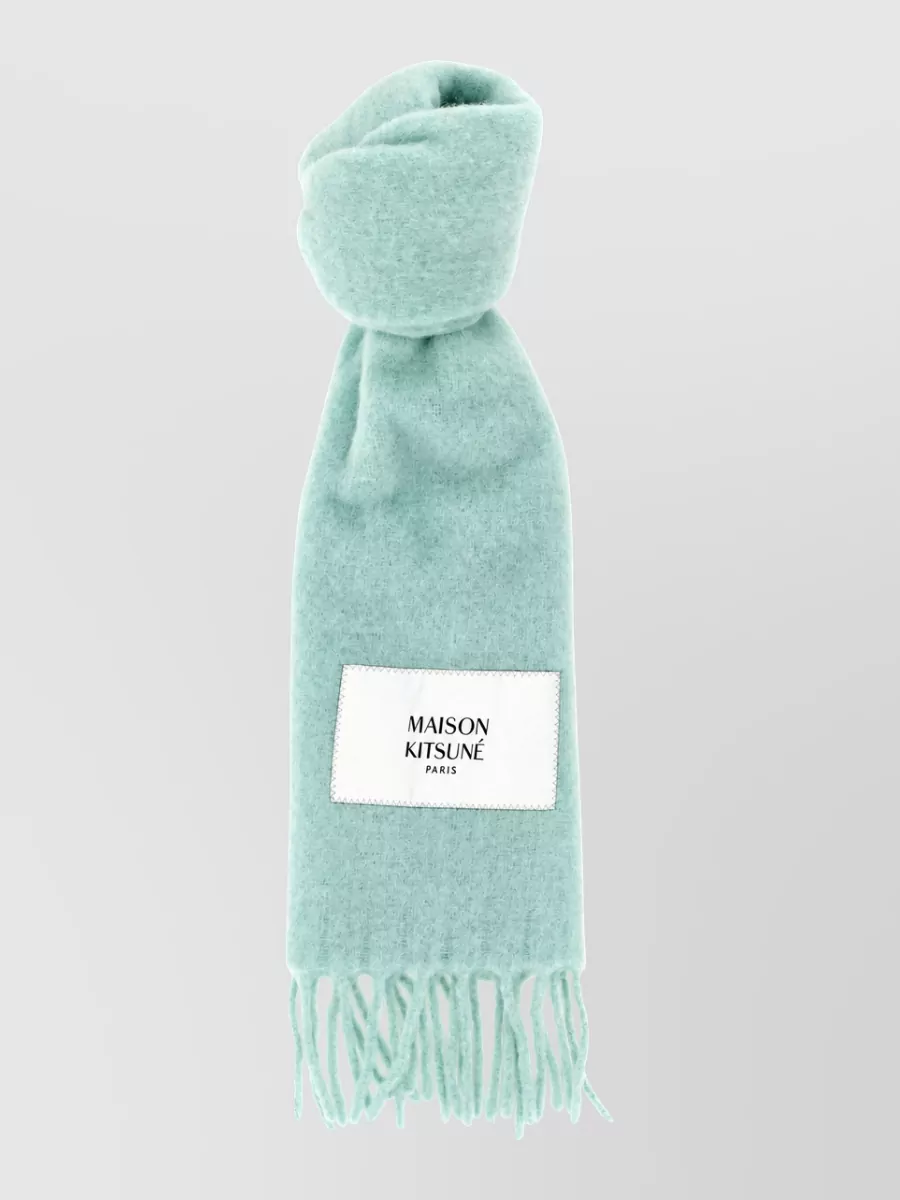 Maison Kitsuné Alpaca Logo-Patch Scarf