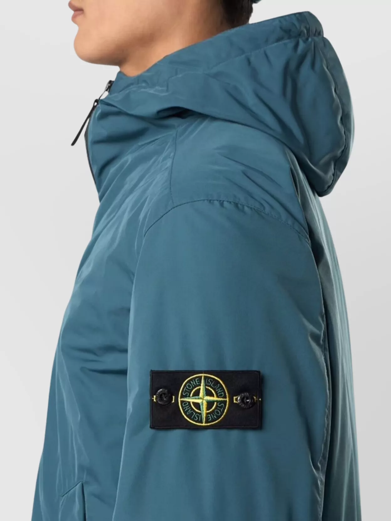 Stone Island Micro Twill Padded Hood Jacket In Blue