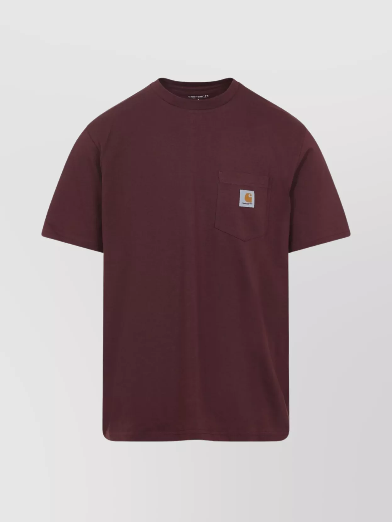 Carhartt Pocket Chest Crew Neck T-shirt In Burgundy
