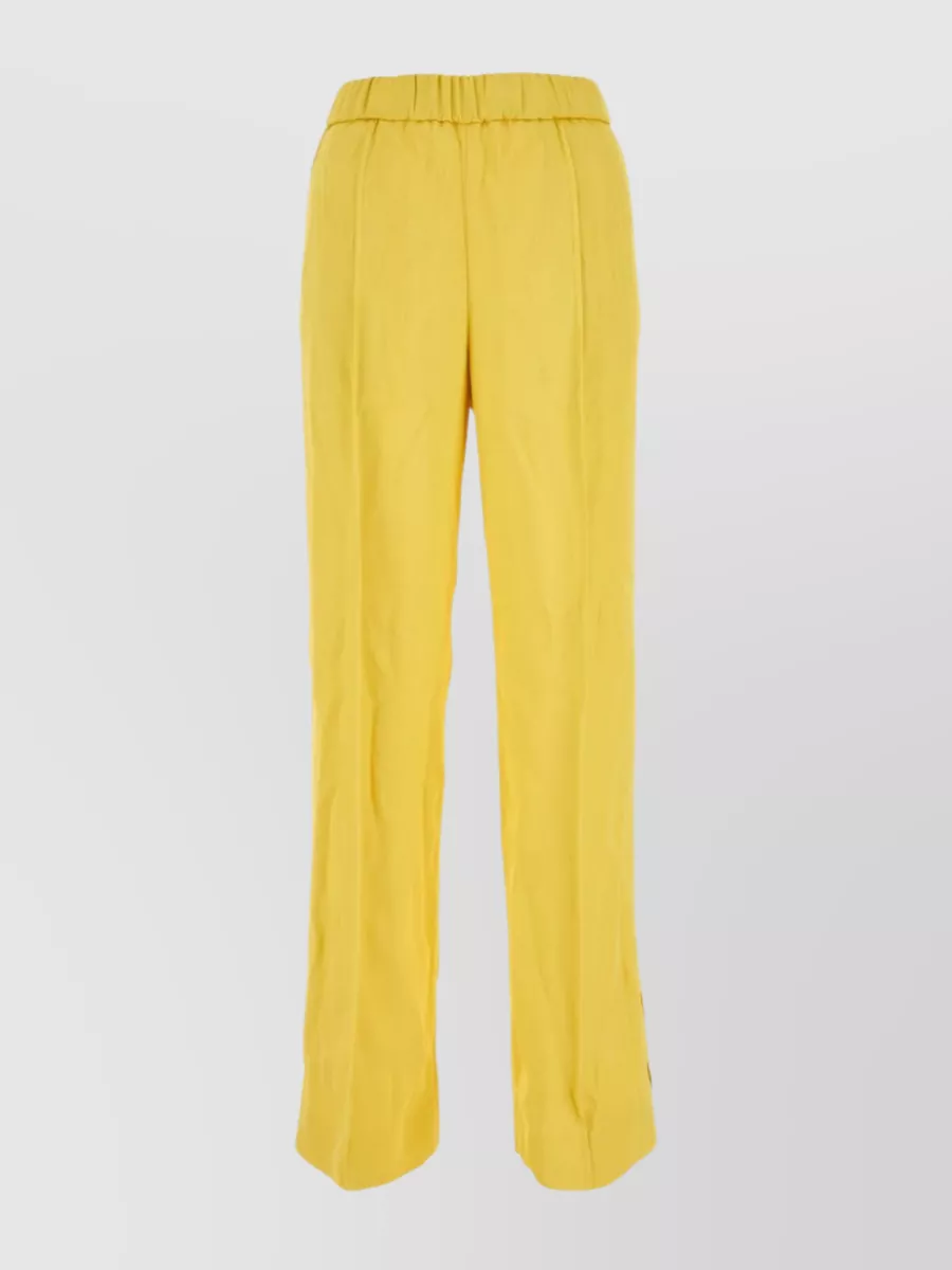 Shop Jil Sander Wide-leg Trousers In Yellow Fabric