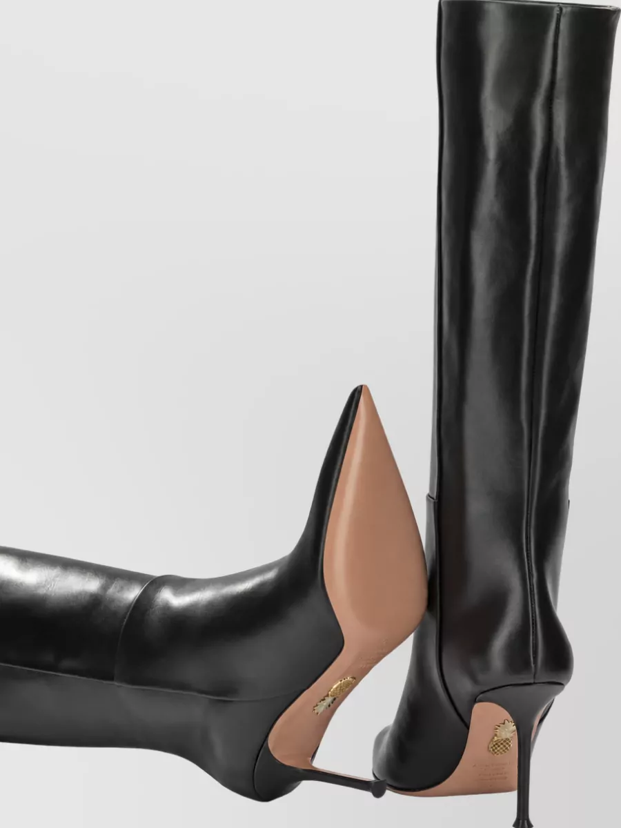 Aquazzura Leather Harper 85Mm Knee-High Boots