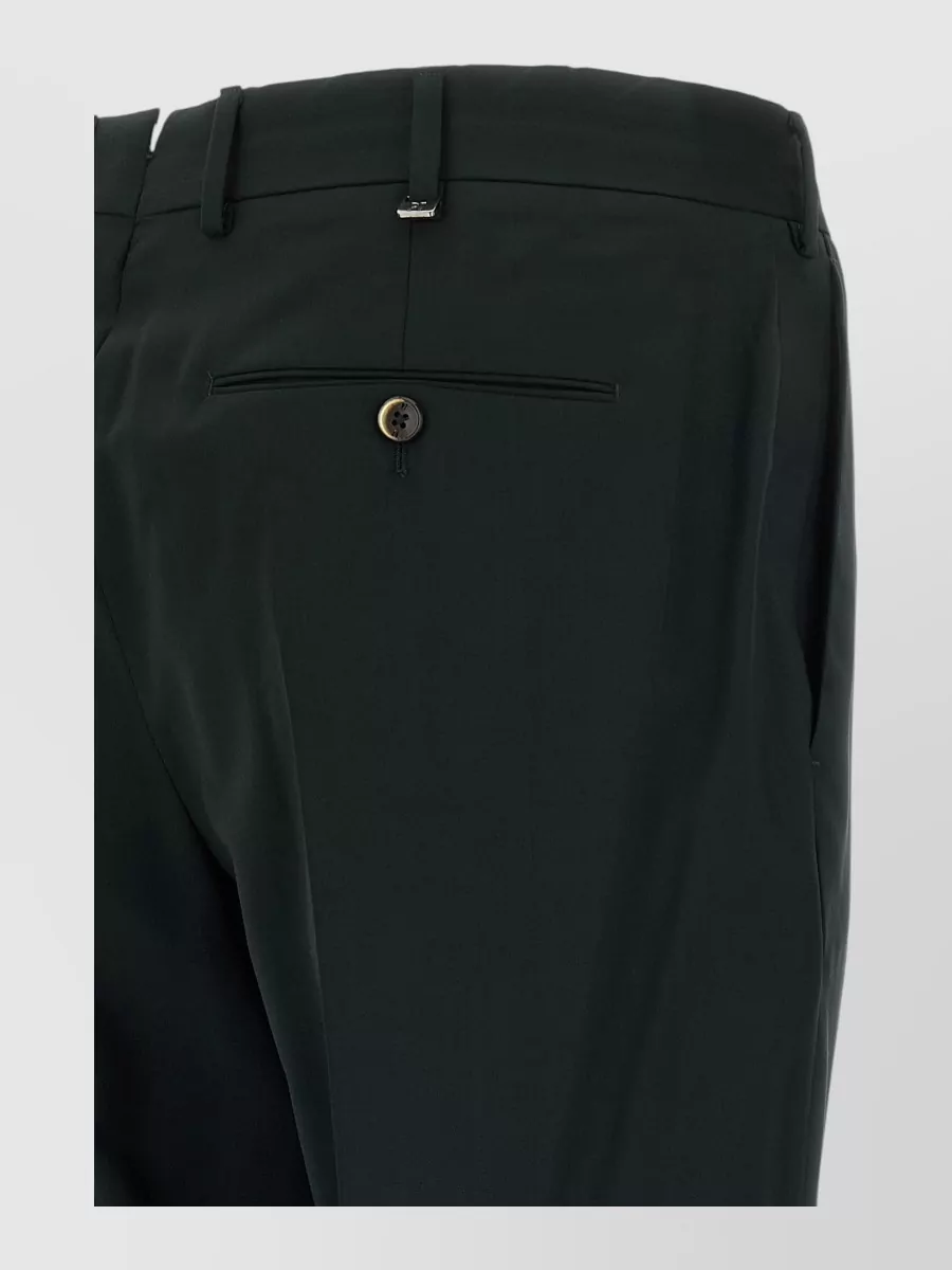 Pt Torino Virgin Wool Pleated Tapered Tailored Trousers