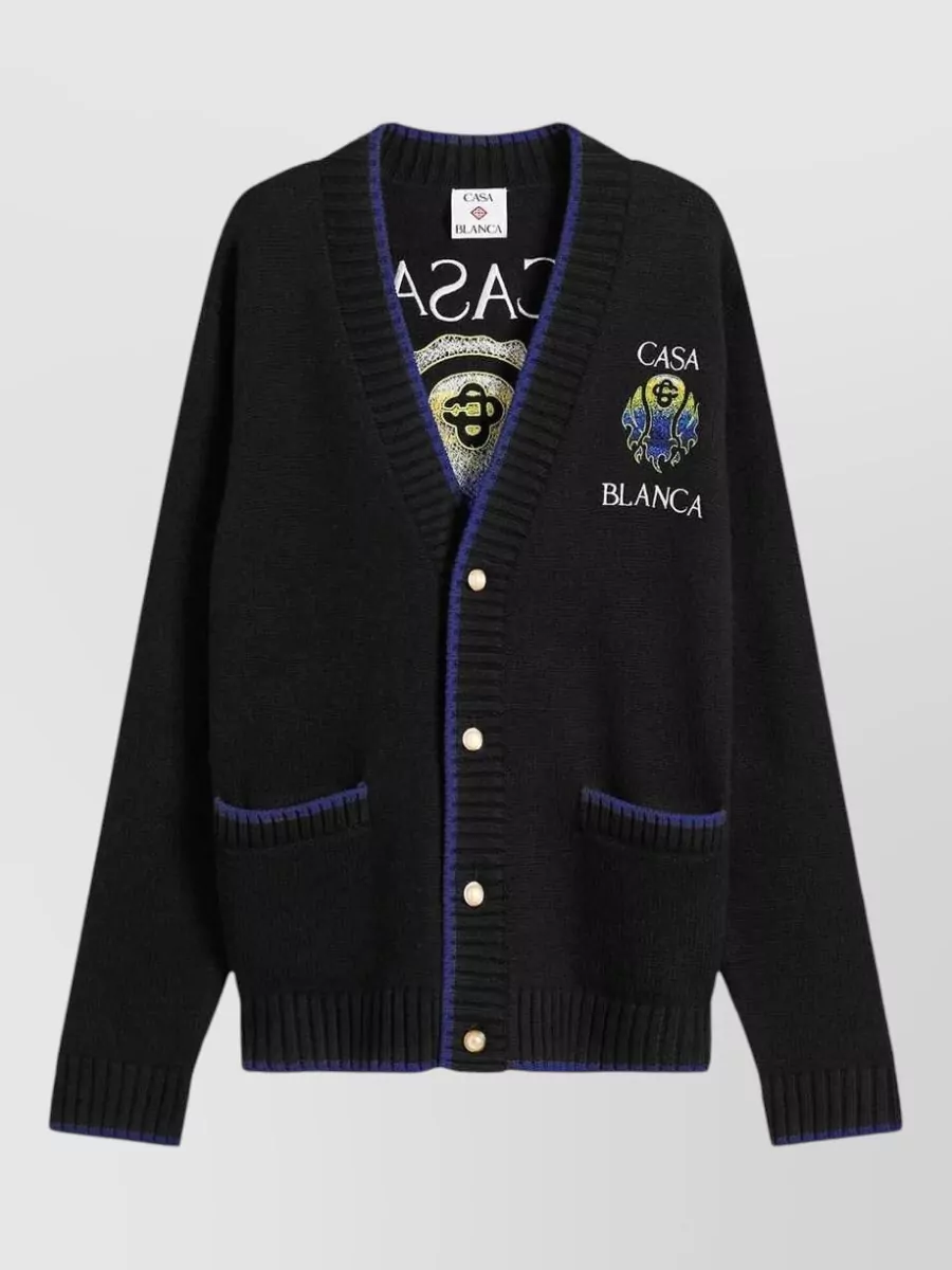Casablanca Cashmere merino v-neck cardigan