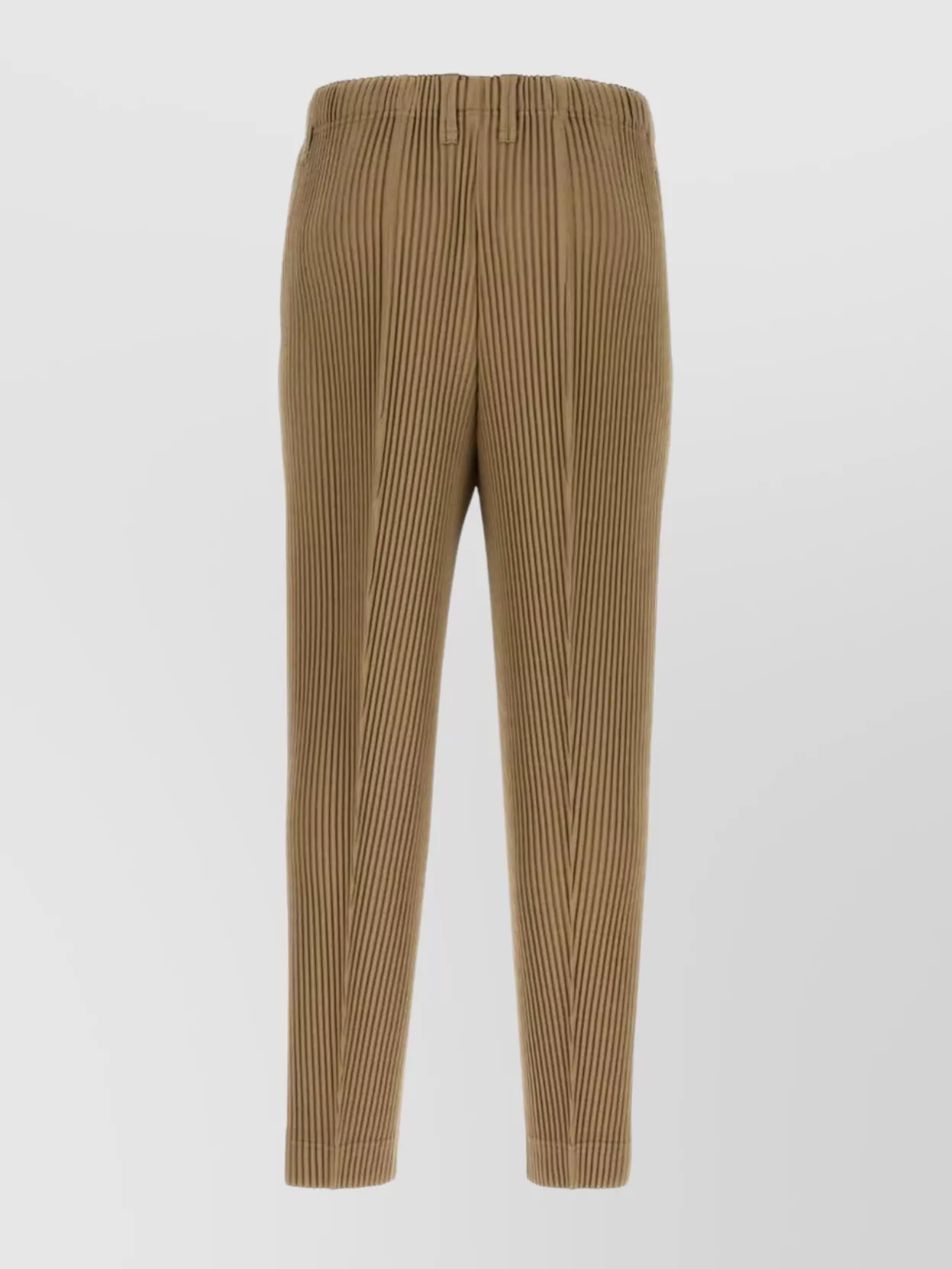 Shop Issey Miyake Ribbed Texture Cropped Polyester Pant
