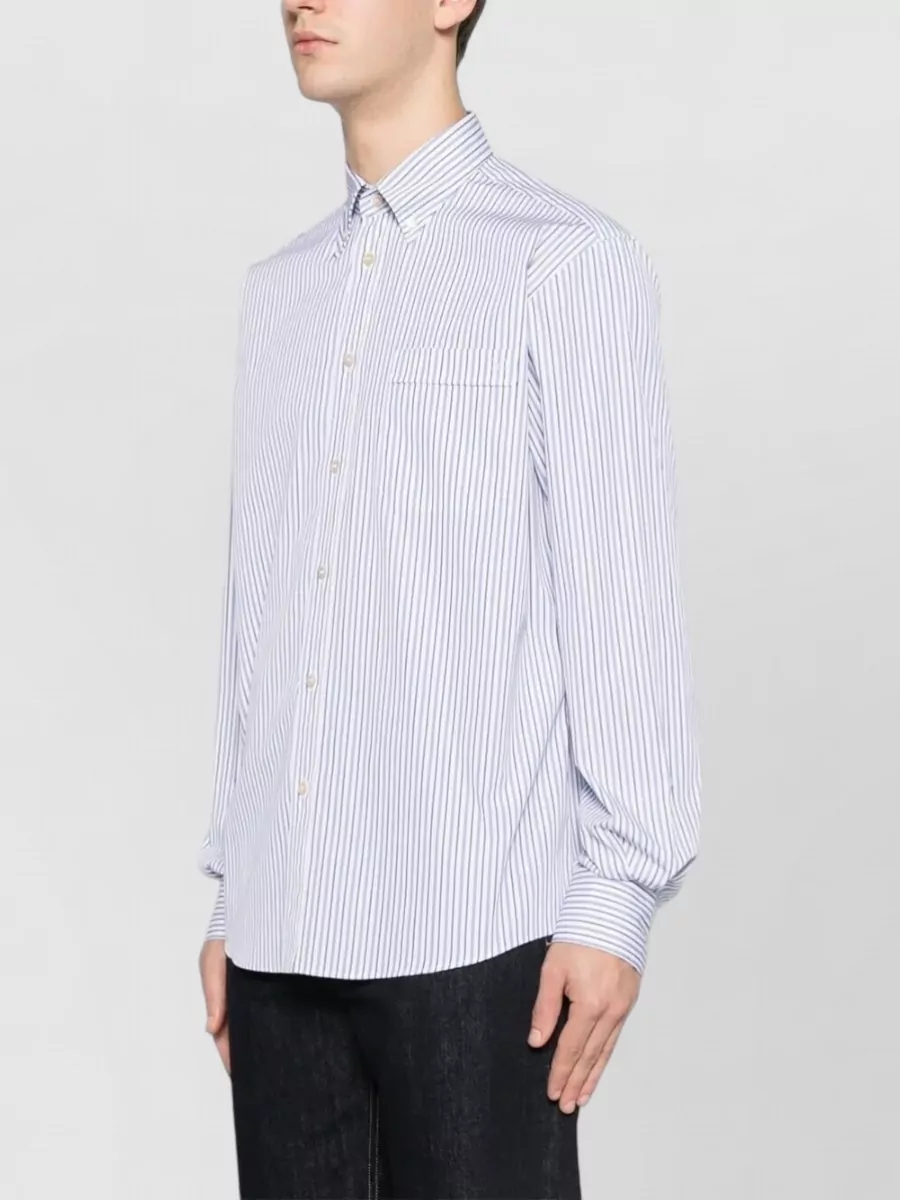 Valentino Garavani Cotton Shirt Long Sleeves Striped Collar