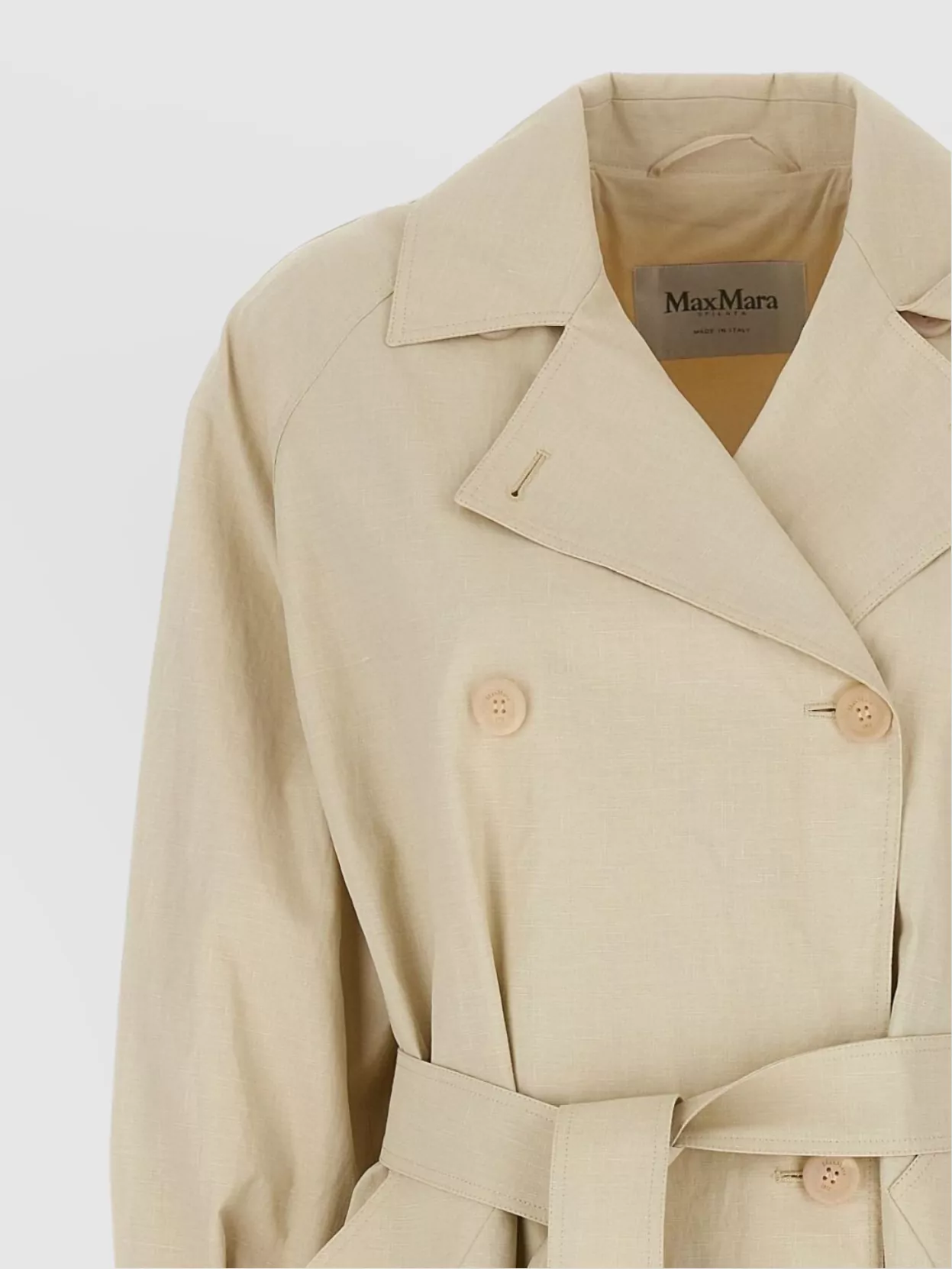 Max Mara Belted Long Raincoat Oversized Lapels