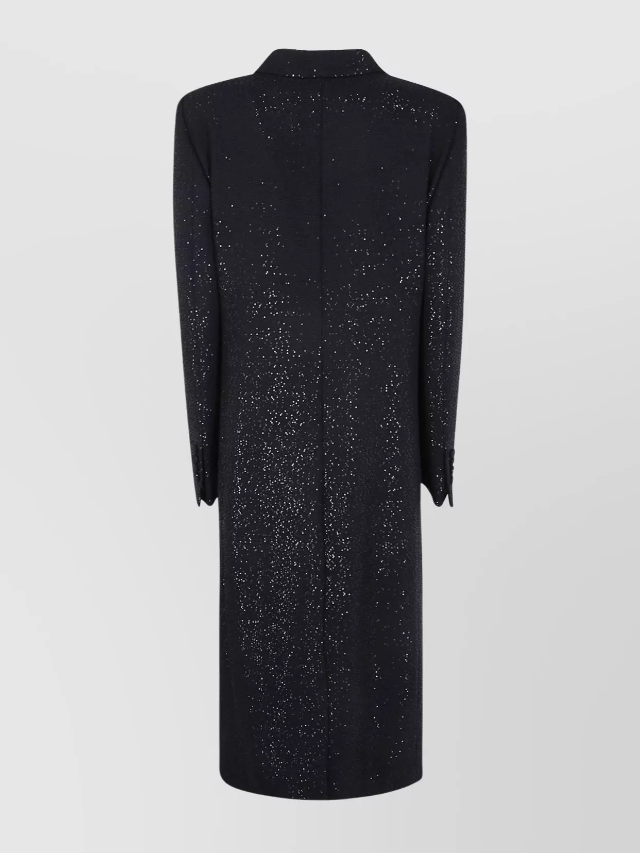 Tom Ford Sequined Wool Blend Crepe Double Breasted Coat Clothing In Black
