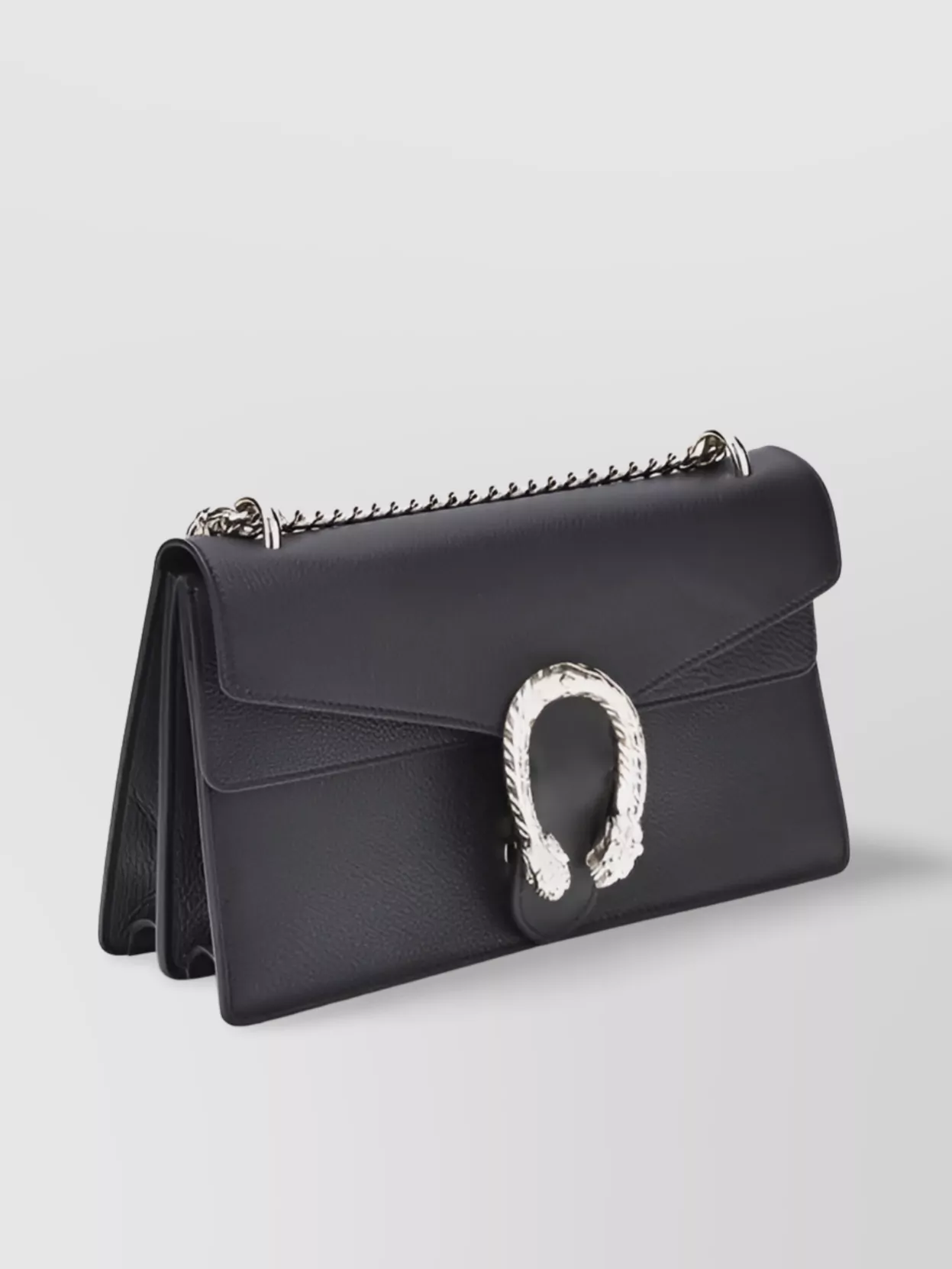 Gucci Tiger Head Detail Leather Shoulder Bag